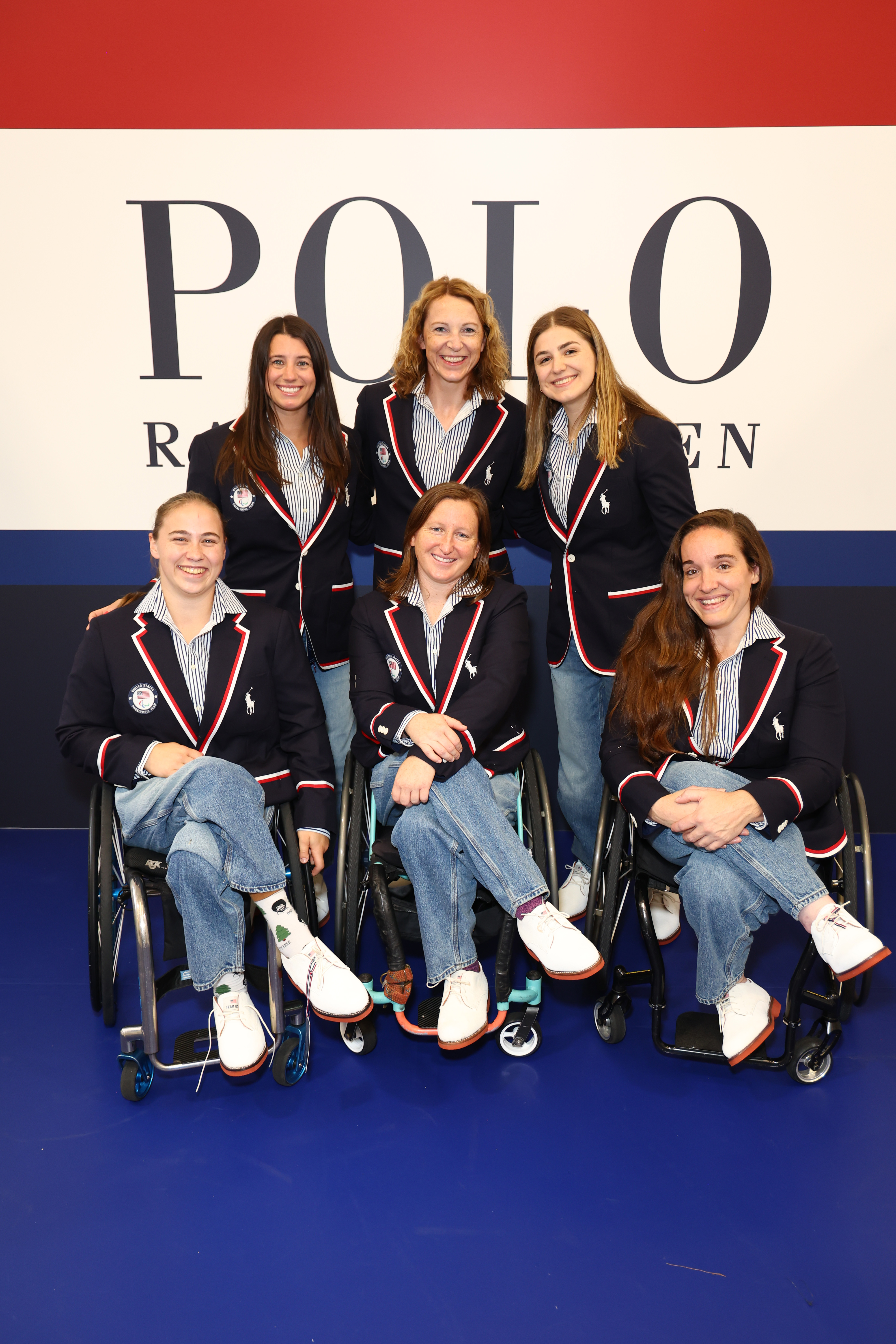 Team USA Paralympians Lindsey Zurbrugg, Emily Oberst, Courtney Ryan, Natalie Schneider, Bailey Moody and Rebecca Murray pose for a photo in Paris, France on August 21, 2024 | Source: Getty Images