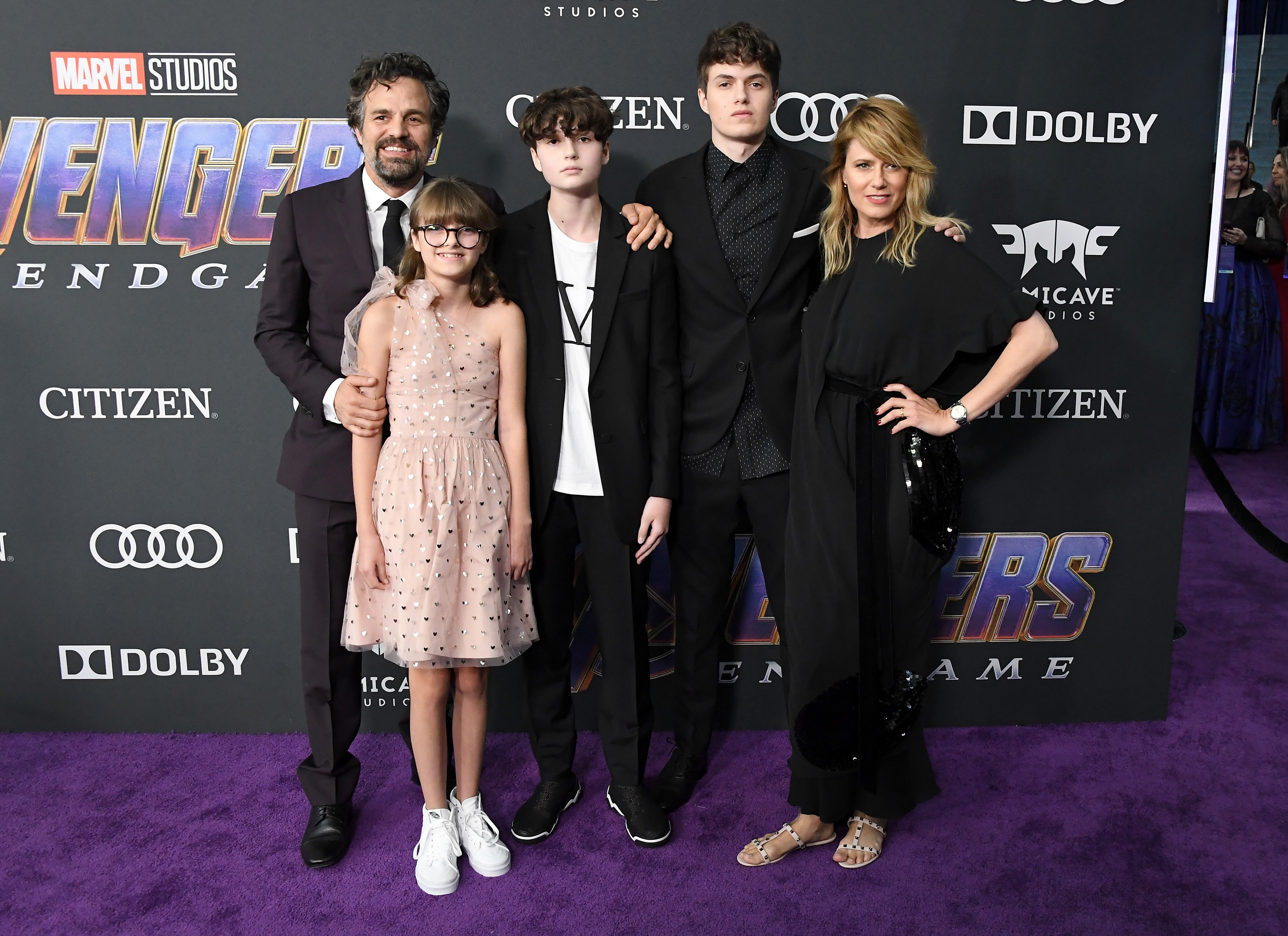Mark, Odette, Bella Noche, Sunrise, and Keen Ruffalo at the premiere of "Avengers: Endgame" in Los Angeles, California on April 22, 2019 | Source: Getty Images