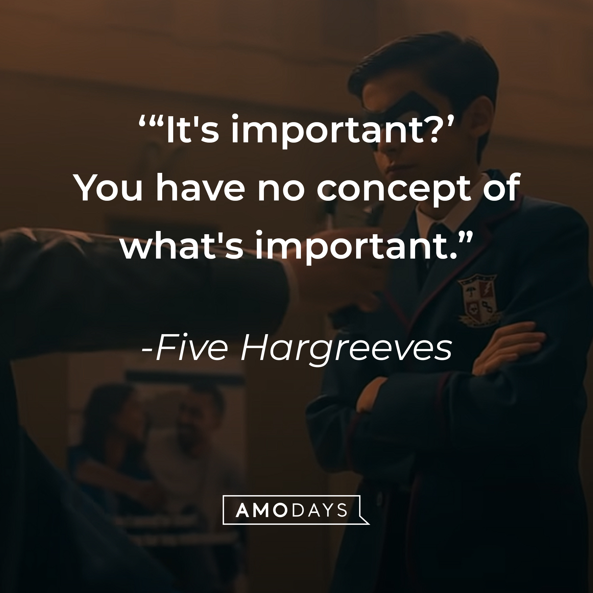 Five Hargreeves’ quote: “It's important?" You have no concept of what's important.” | Source: youtube.com/Netflix