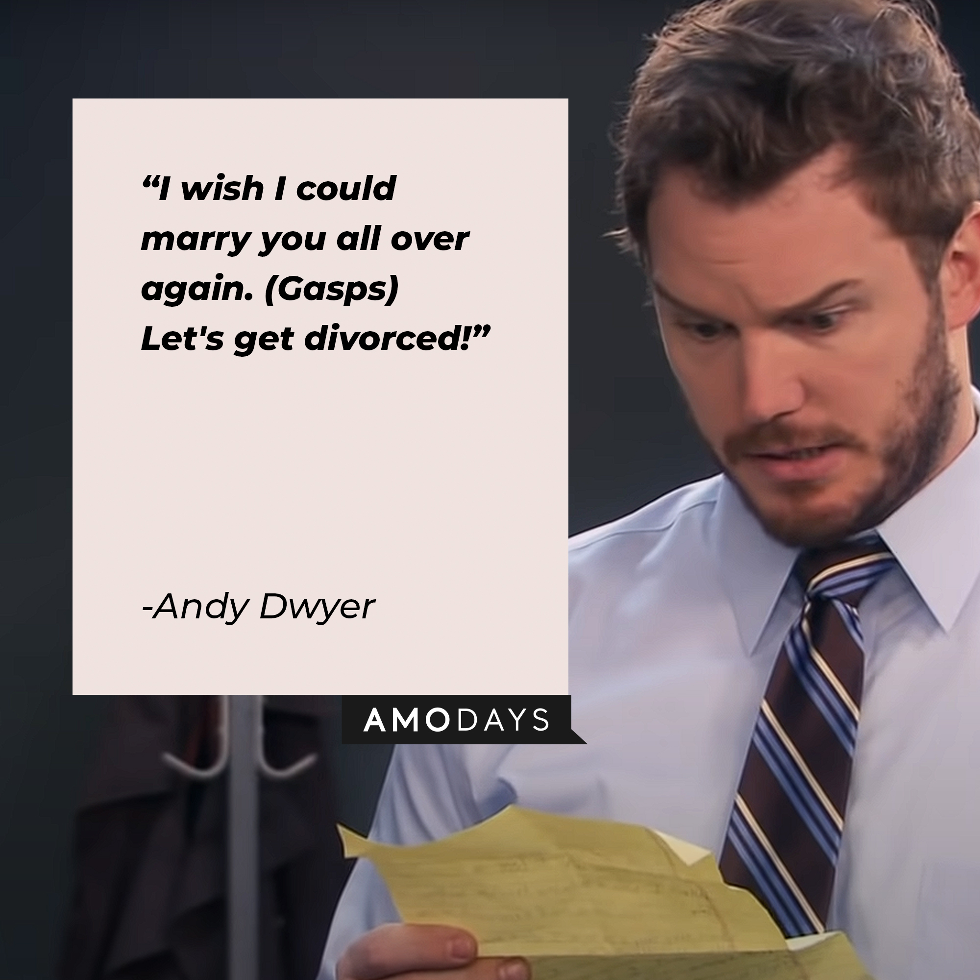 “I wish I could marry you all over again. (Gasps) Let's get divorced!” | Source: youtube.com/ParksandRecreation