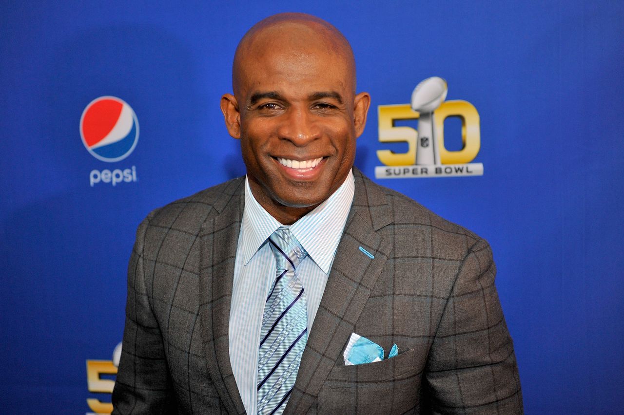 Deion Sanders at the 2015 Pepsi Rookie of the Year Award Ceremony at Pepsi Super Friday Night at Pier 70 on February 5, 2016 | Photo: Getty Images