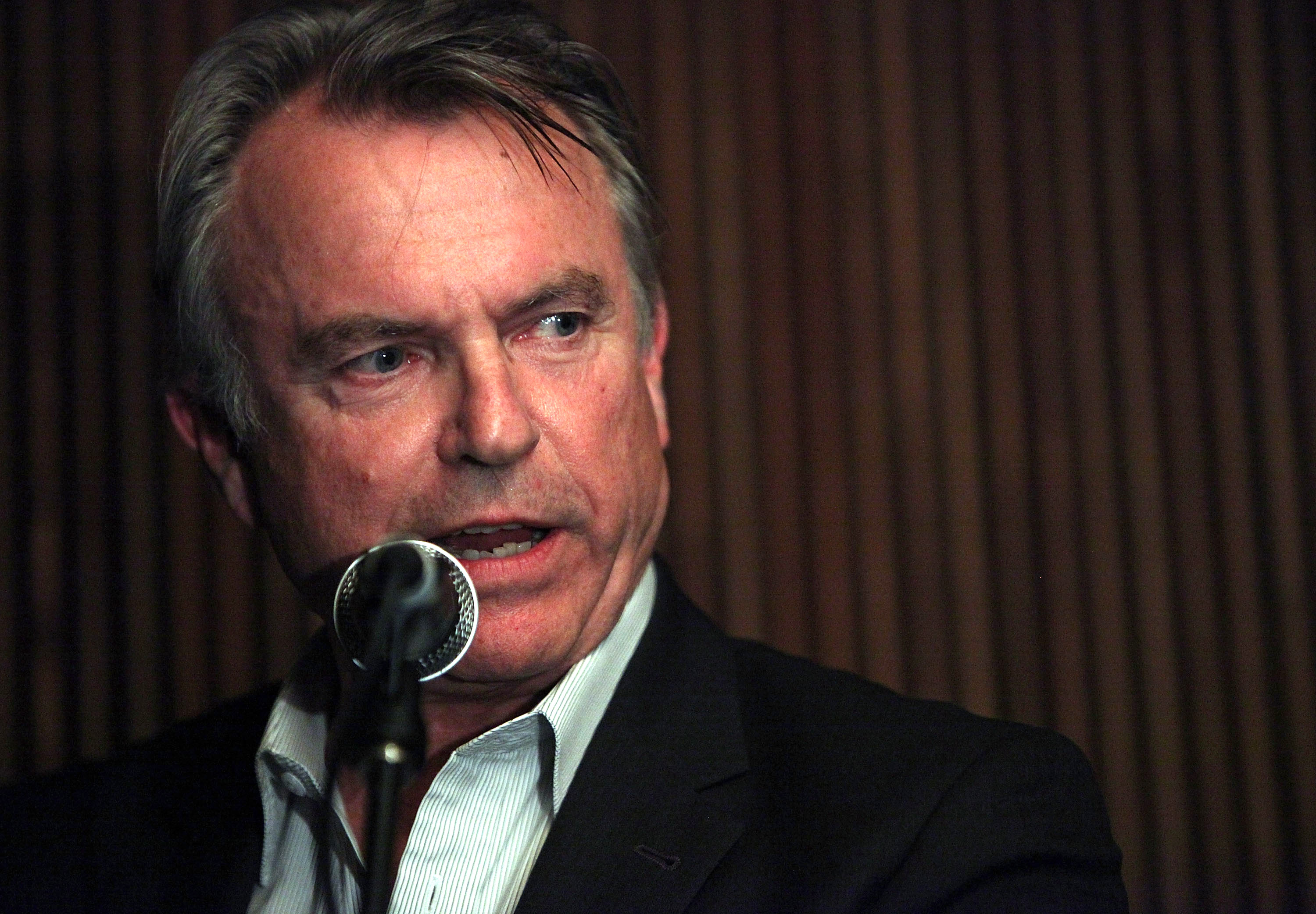 Sam Neill gives a speech at the Hope For Orphans Japan fundraising dinner to raise money to help orphans living in the Iwate prefecture following the Japan earthquake and tsunami on July 26, 2011 in Sydney, Australia | Source: Getty Images