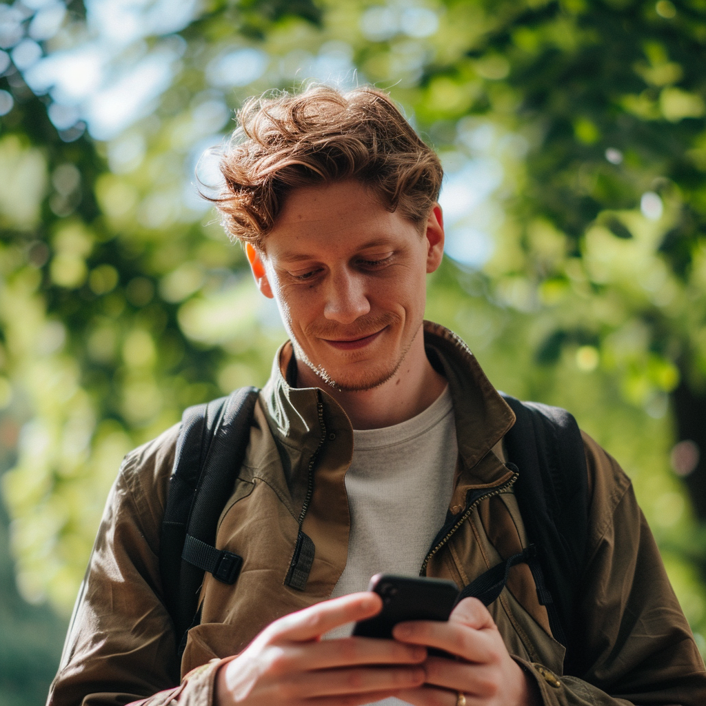 A man holding a phone | Source: Midjourney