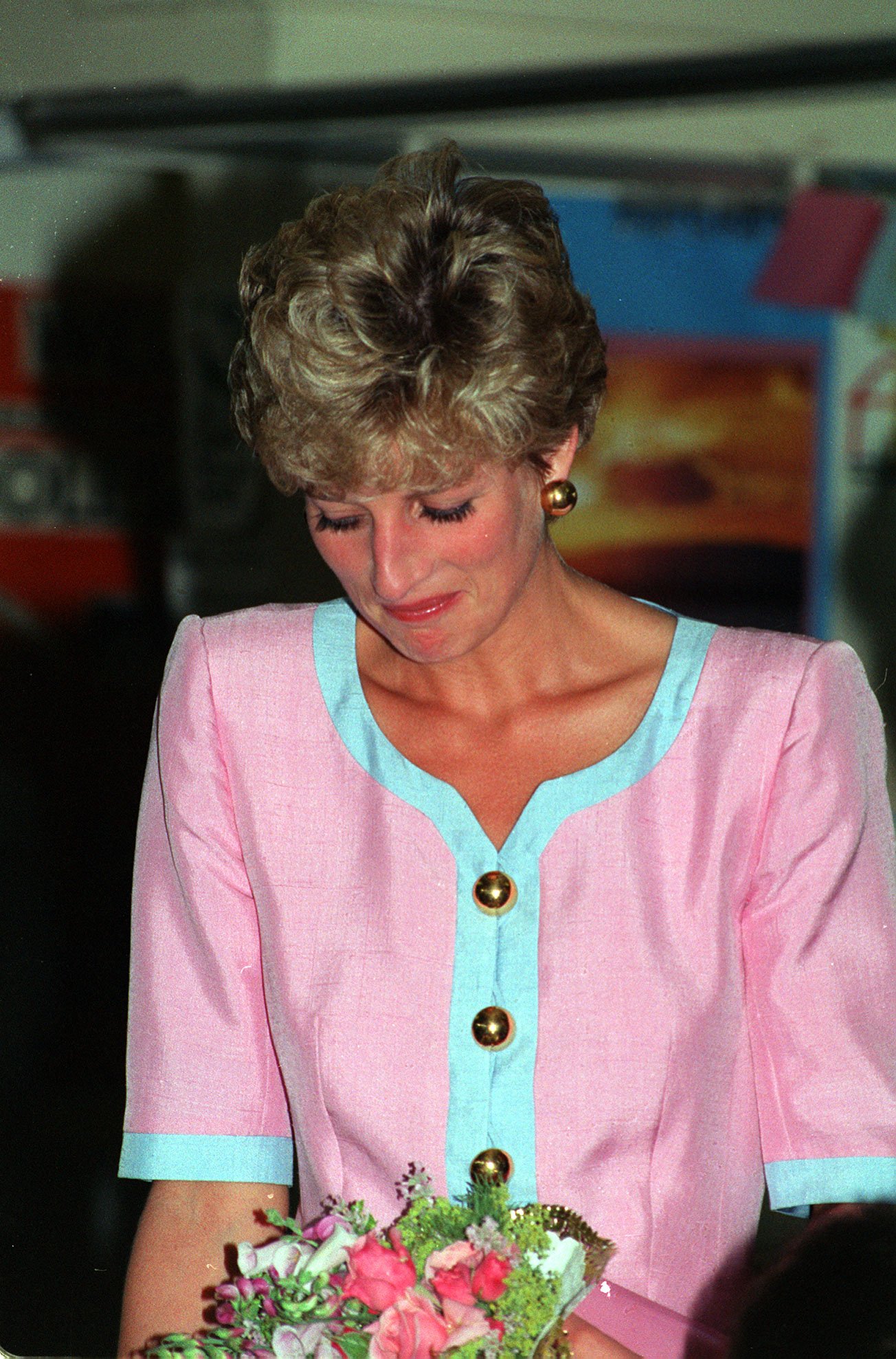Princess Diana captured crying while on a visit to royal National Orthopedic Hospital at Stanmore in January 7, 1992. / Source: Getty Images