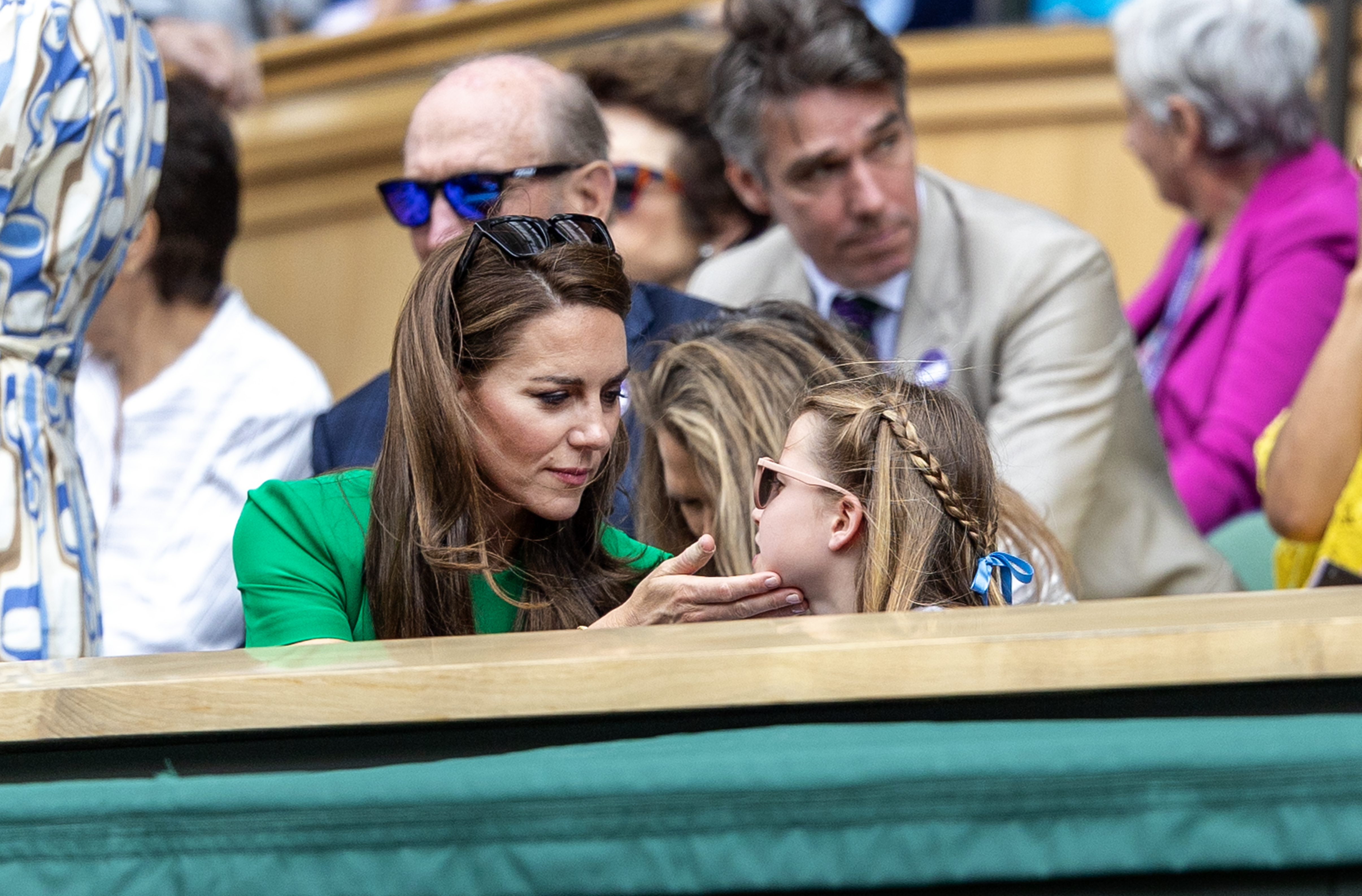 Princess Catherine and Princess Charlotte during the Gentlemen's Singles Final match during the Wimbledon Lawn Tennis Championships at the All England Lawn Tennis and Croquet Club at Wimbledon on July 16, 2023 | Source: Getty Images