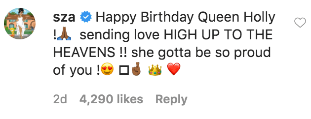 SZA commented on Megan Thee Stallion’s birthday tribute to her late mother, Holly | Source: Instagram.com/theestallion