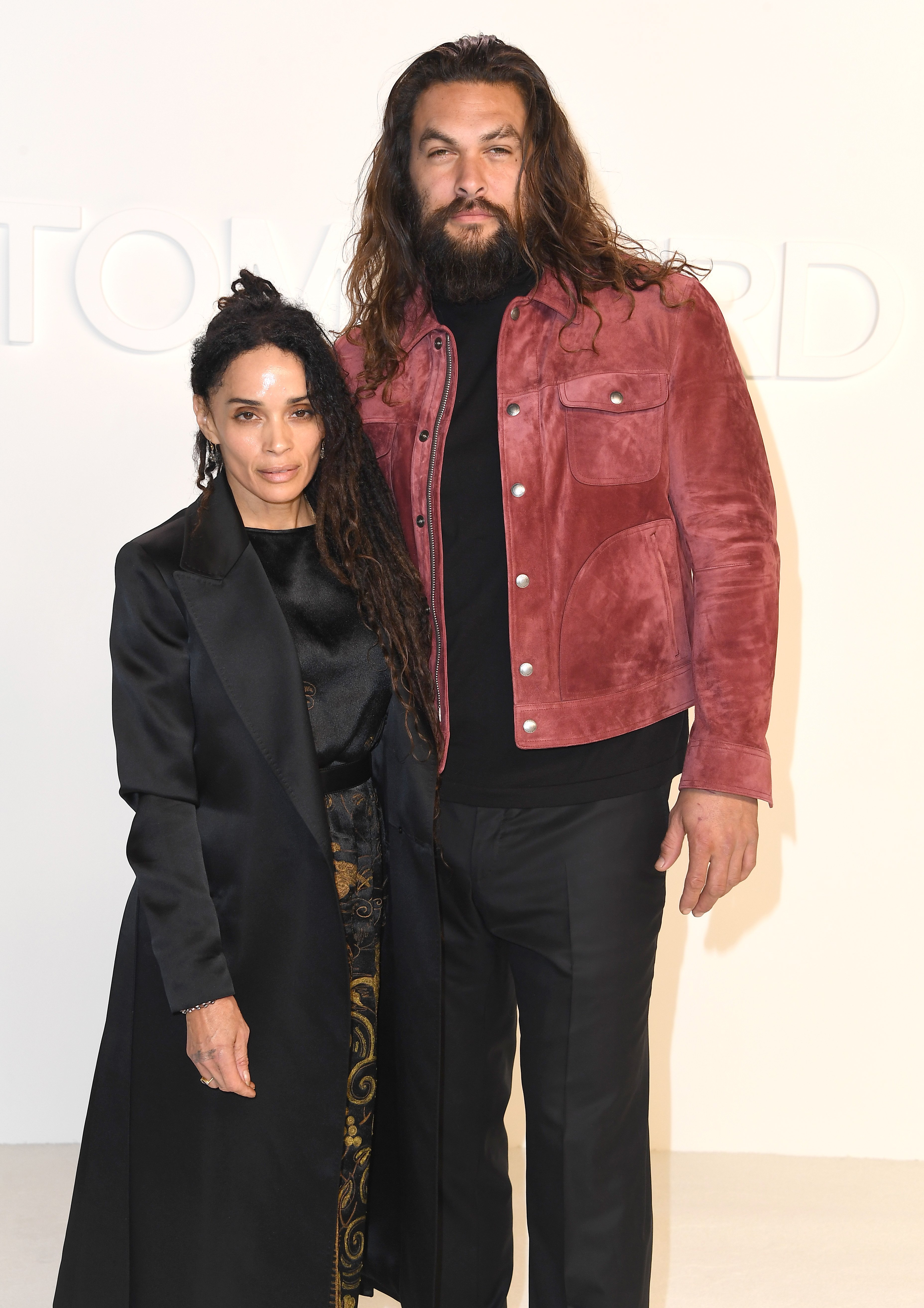 Actor Jason Momoa and his wife Lisa Bonet arrive at the Tom Ford AW20 Show at Milk Studios on February 07, 2020 in Hollywood, California ┃Source: Getty Images