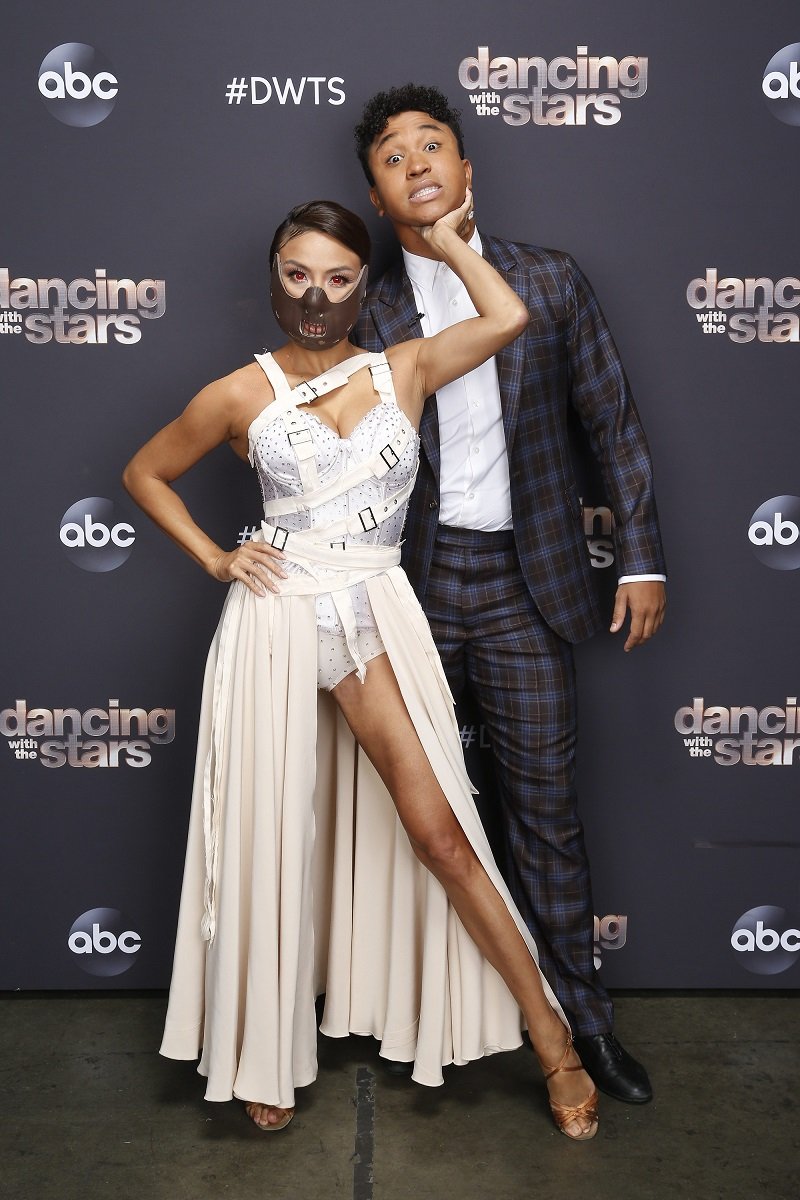 Jeannie Mai and Brandon Armstrong on October 26, 2020 for "Dancing with the Stars" Villains Night | Photo: Getty Images