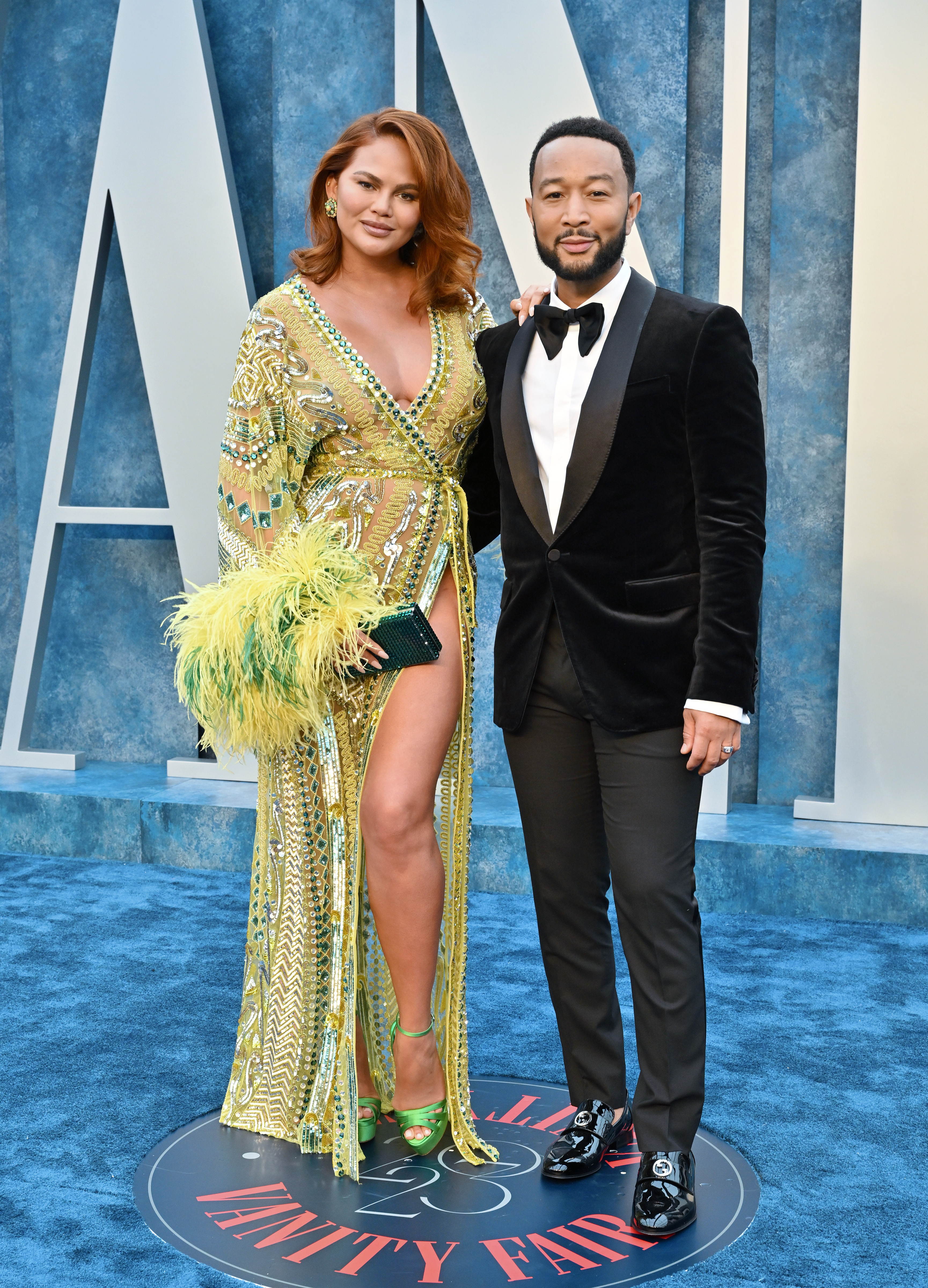 Chrissy Teigen and John Legend at the 2023 Vanity Fair Oscar party in Beverly Hills | Source: Getty Images