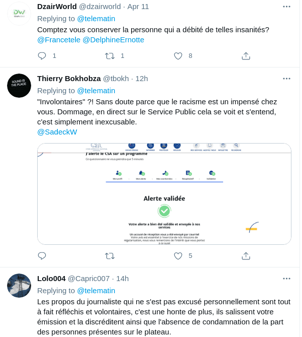 Capture d'écran des Commentaires Twitter | Photo : Twitter