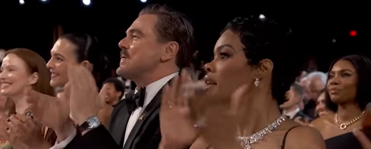 Other celebrities maintain a standing ovation as Michael B. Jordan took the stage after being announced as the "Best Actor" winner at the Oscars. | Source: YouTube/ABCNews