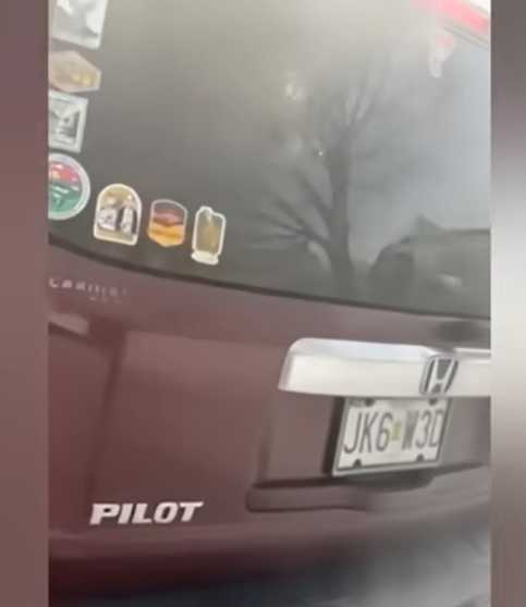 A shot of the vehicle badge and plate, from a video post dated January 9, 2026. | Source: YouTube/FoxNews