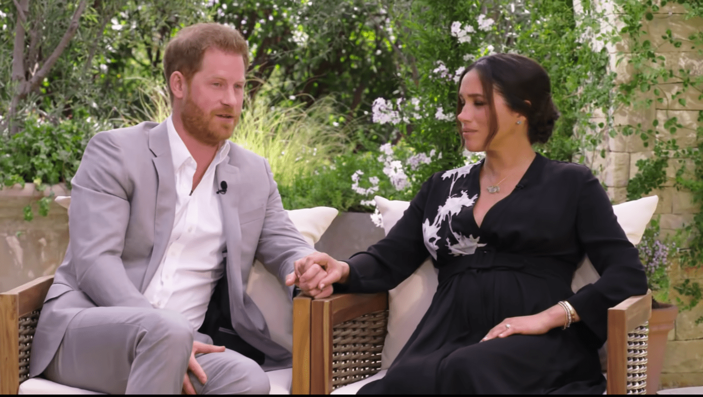 Screenshot of video showing preview of Meghan Markle and Prince Harry's tell-all interview | Source: Youtube/CBS