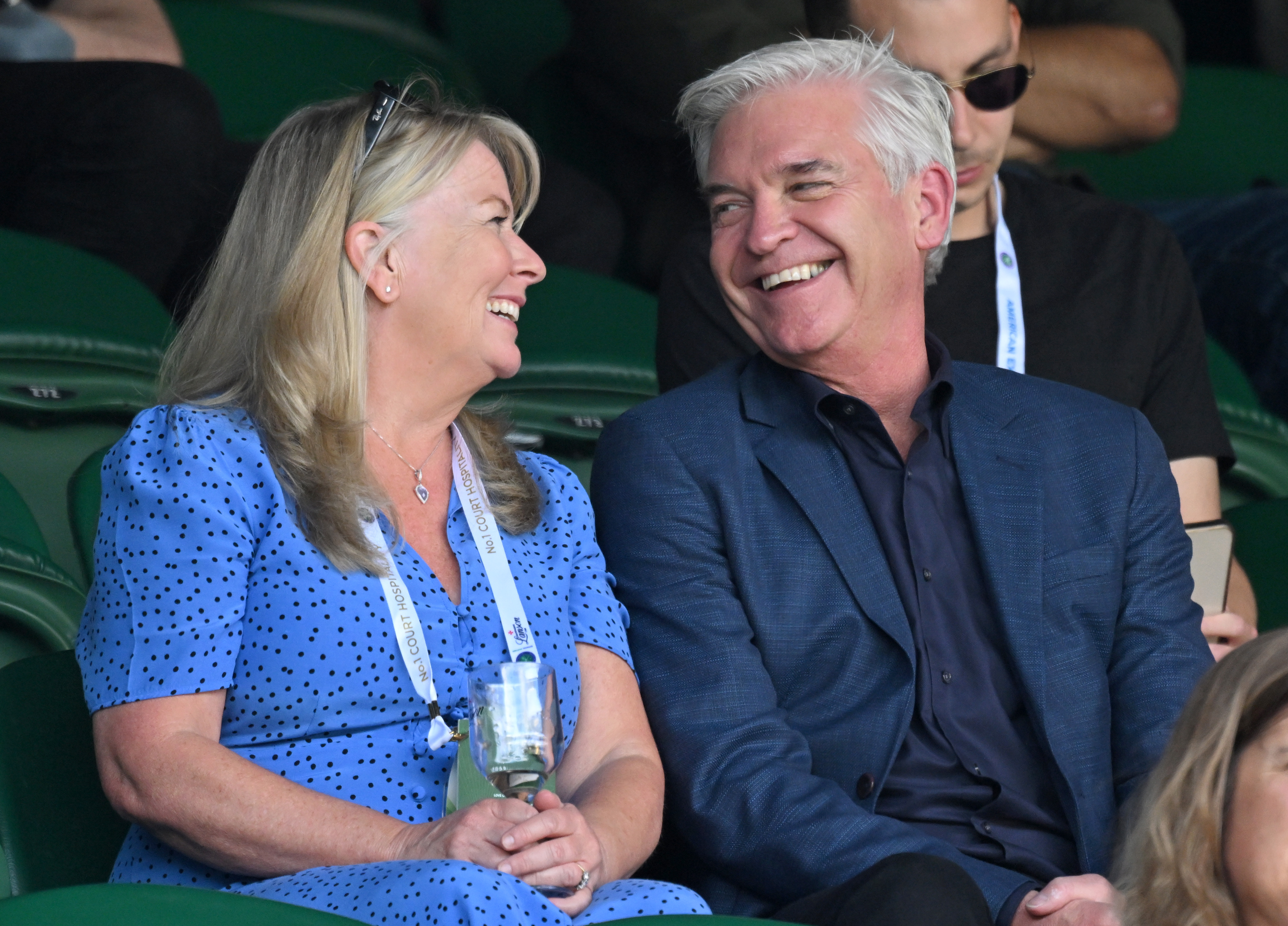 Stephanie Lowe and Phillip Schofield at Day One of Wimbledon 2022 on June 27, 2022, in London, England. | Source: Getty Images