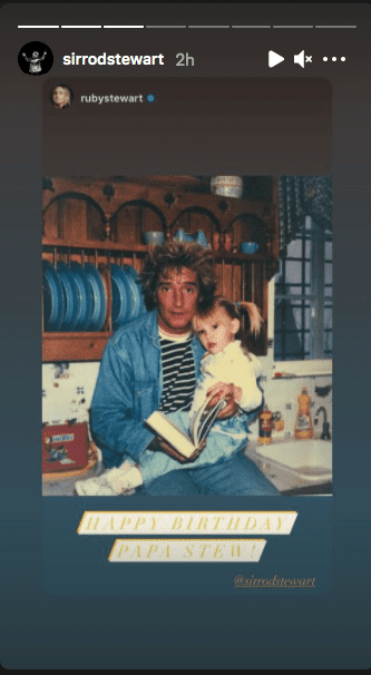 Ruby wishes her father, Rod Stewart, a happy 76th birthday, on January 10, 2020. | Source: Instagram/sirrodstewart.