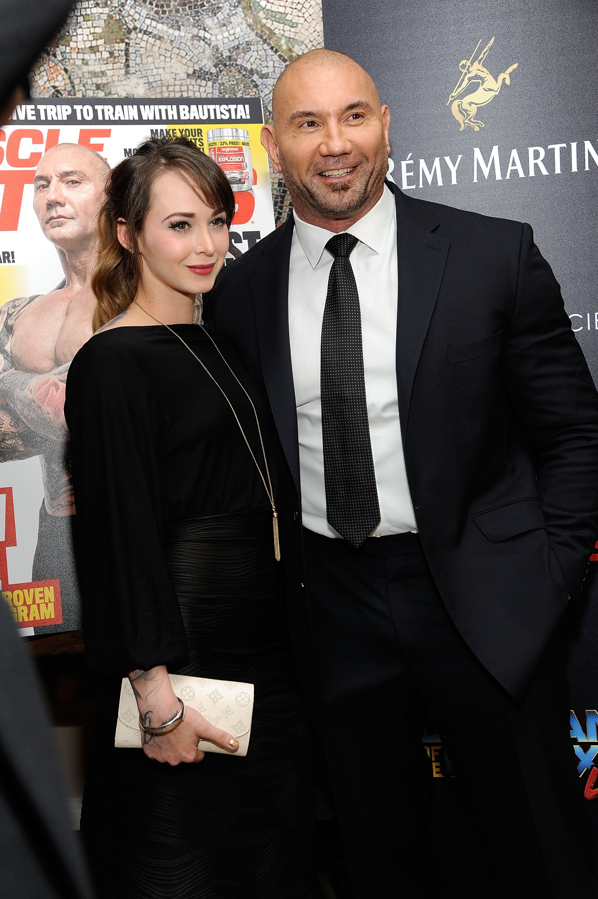 Dave Bautista and Sarah Jade at a screening of Marvel Studios' "Guardians Of The Galaxy Vol. 2" in 2017 in New York City. | Source: Getty Images