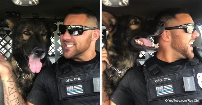 Police dog steals the show in viral lip sync video