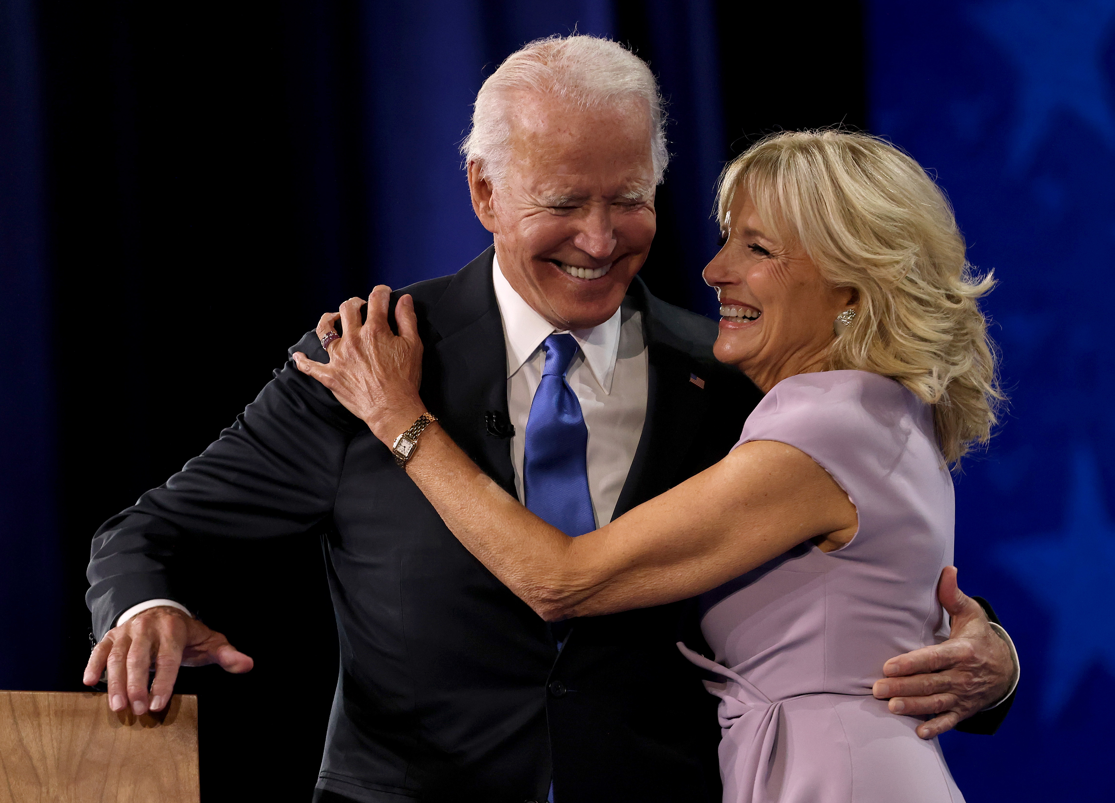 Joe and Jill Biden on the fourth night of the Democratic National Convention on August 20, 2020, in Wilmington, Delaware. | Source: Getty Images