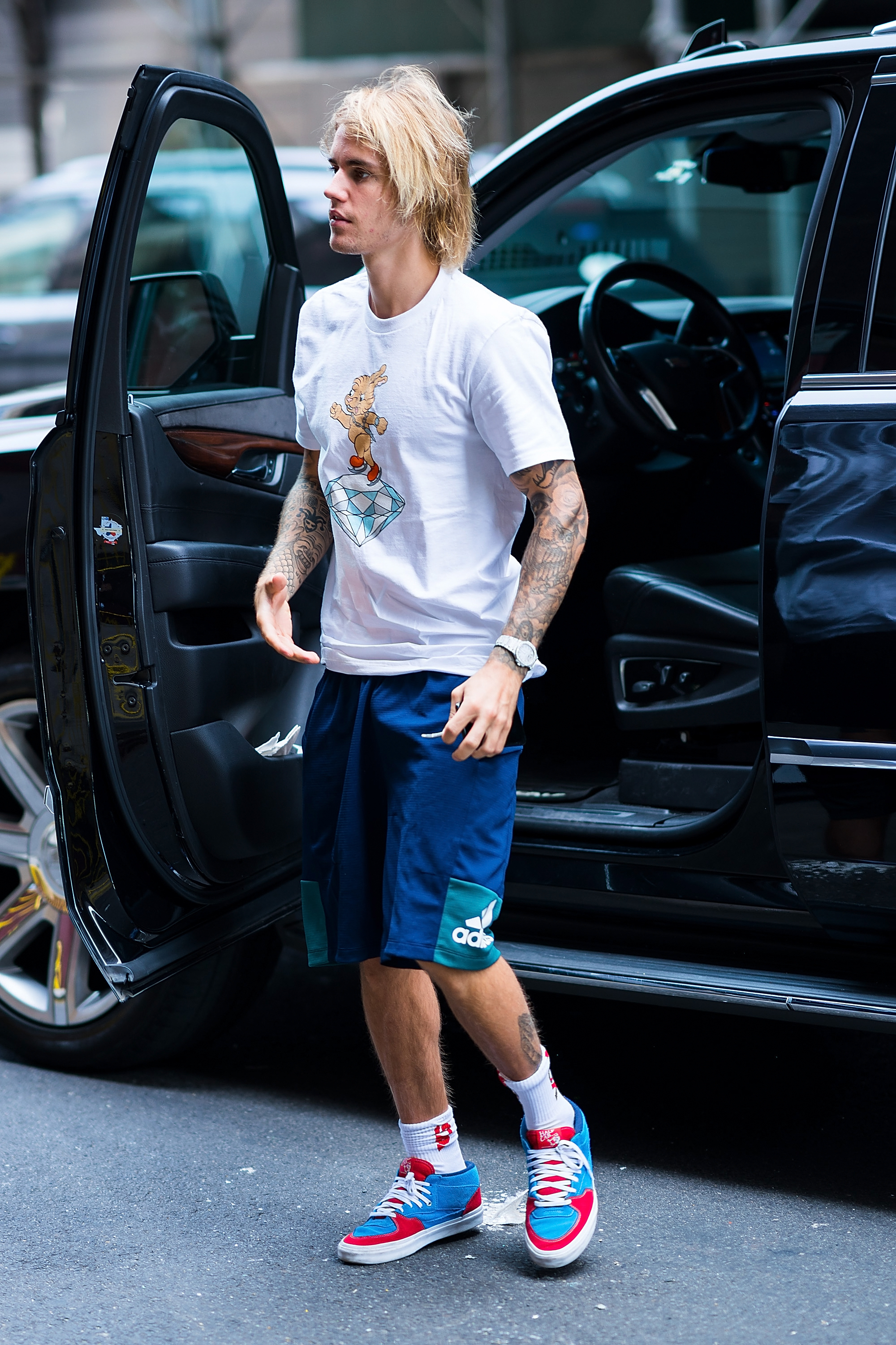 Justin Bieber is seen arriving at the Hillsong Church in Midtown in New York City, on July 29, 2018. | Source: Getty Images