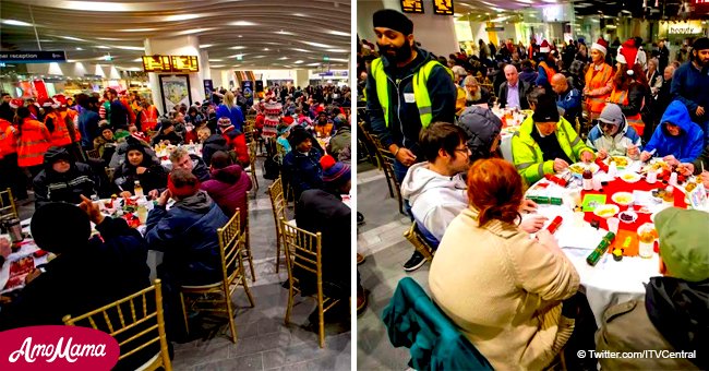 Une gare a été transformée en hall de Noël pour organiser un dîner de charité pour les sans-abris