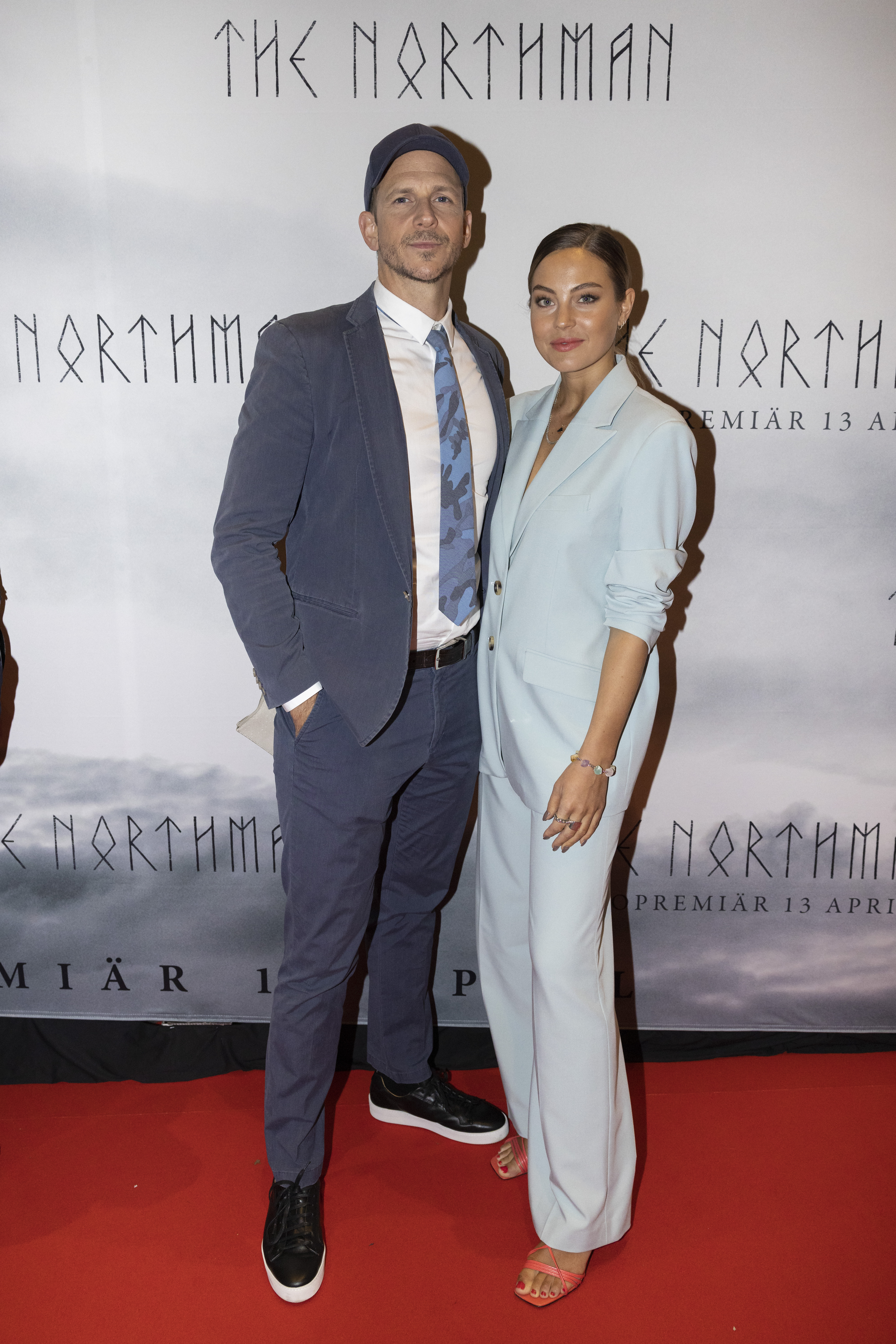 Gustaf Skarsgard and his girlfriend Caroline Sjostrom attend the Swedish premiere of "The Northman" at the Rigoletto Cinema on March 28, 2022 in Stockholm, Sweden | Source: Getty Images