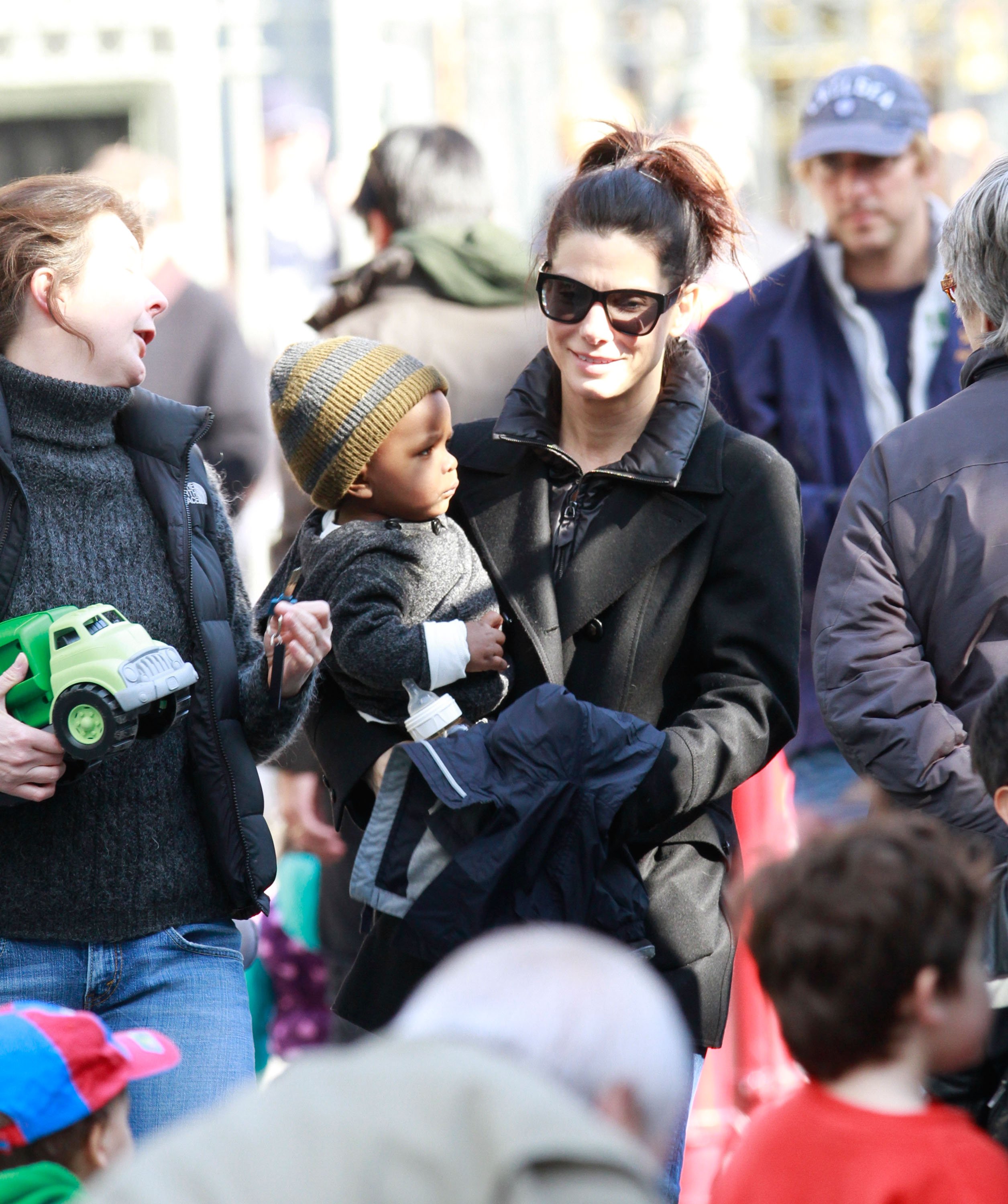 Sandra Bullock and son Louis Bullock pictured in Manhattan on March 20, 2011 in New York City. | Source: Getty Images