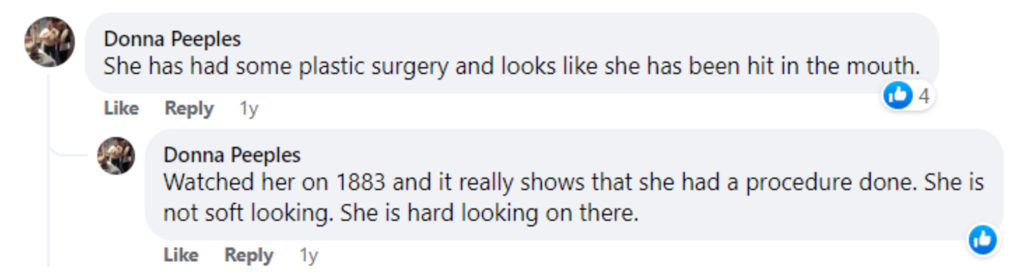 A fan's comment on Faith Hill's appearance. | Source: Facebook.com/Taste of Country