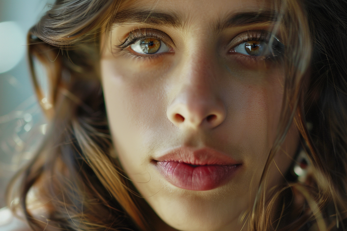 A close-up shot of a woman's face | Source: Midjourney