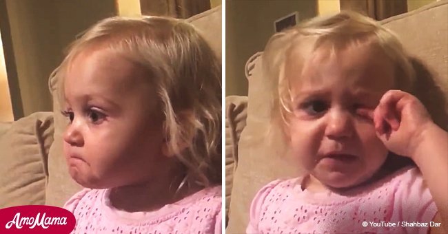 Little girl gets really emotional while watching animated film (video)