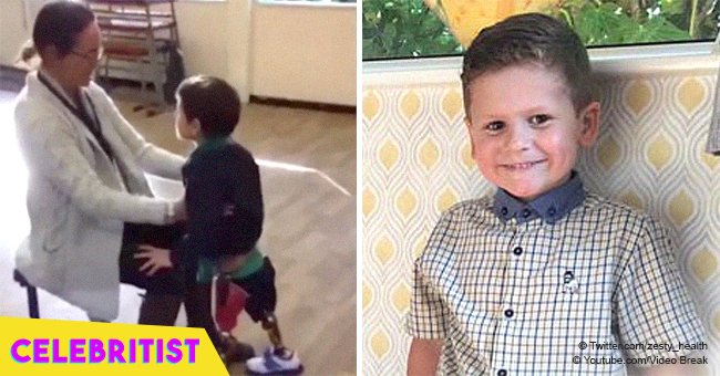 Heartwarming video showing 7-year-old boy's first steps in his prosthetic legs went viral in 2018