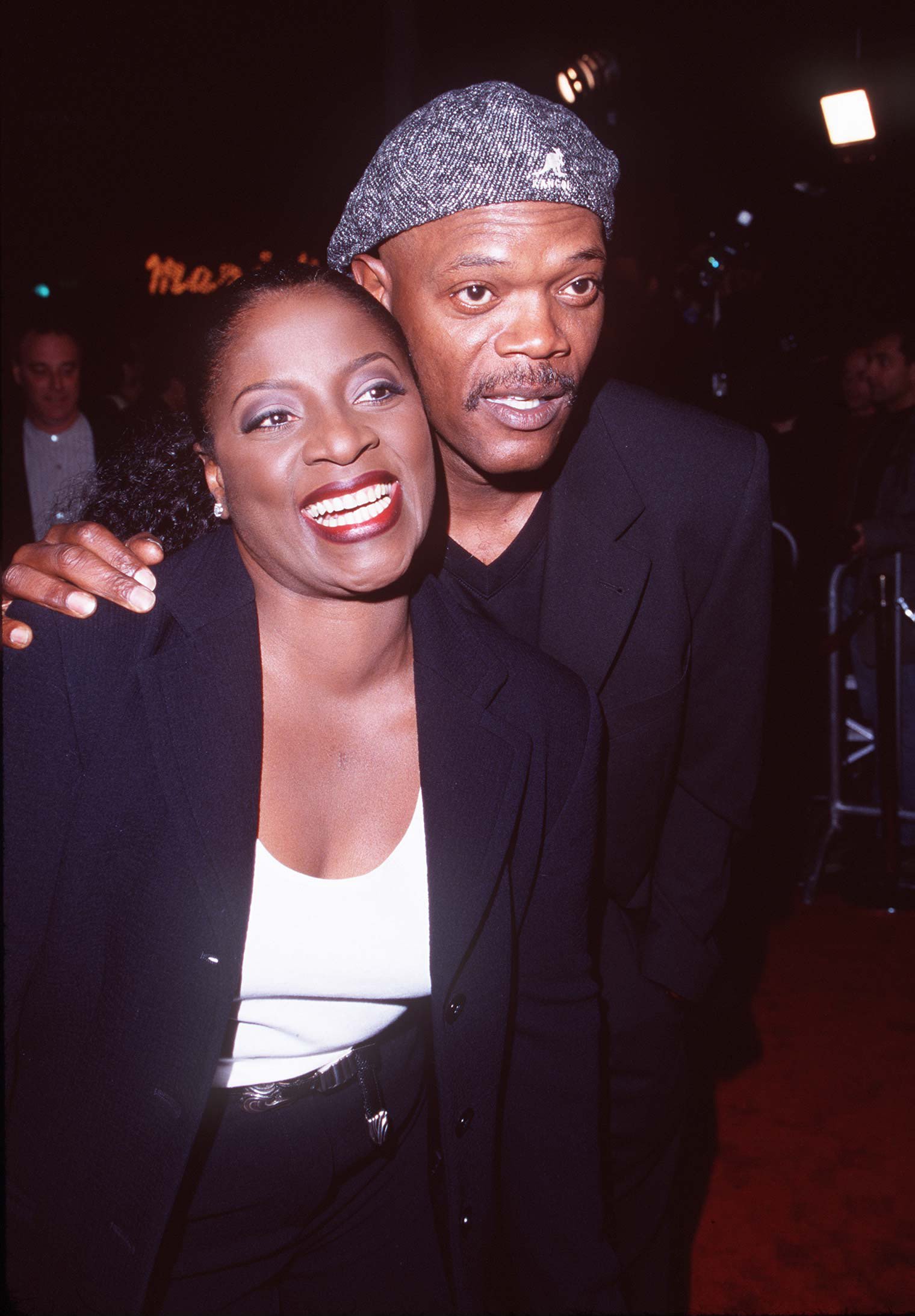 Samuel L. Jackson (right) and LaTanya Richardson during "U.S. Marshals" Los Angeles Premiere at Mann Village Theatre in Westwood, California, United States | Source: Getty Images 