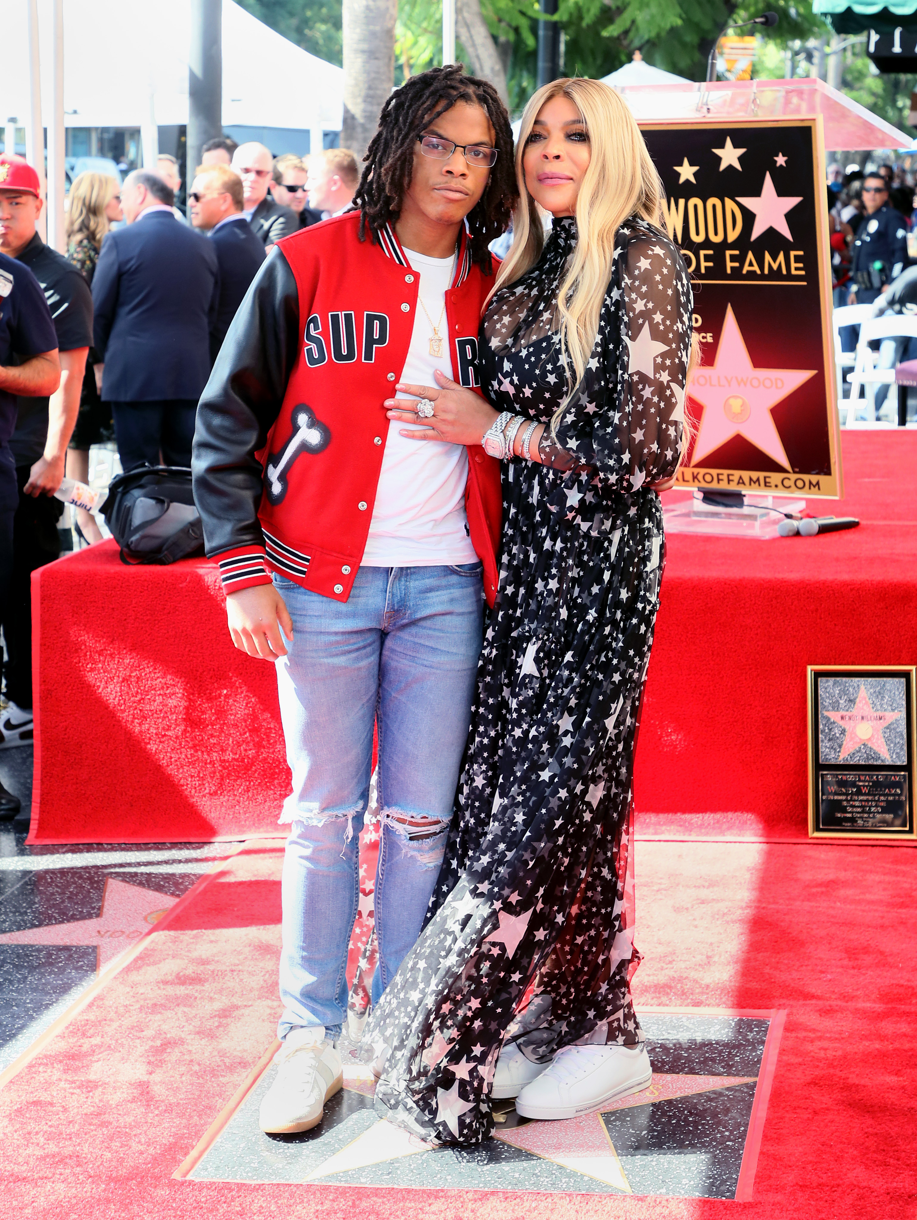 Wendy Williams and her son Kevin Hunter Jr. as she's honored with a Star on the Hollywood Walk of Fame on October 17, 2019, in Hollywood, California | Source: Getty Images