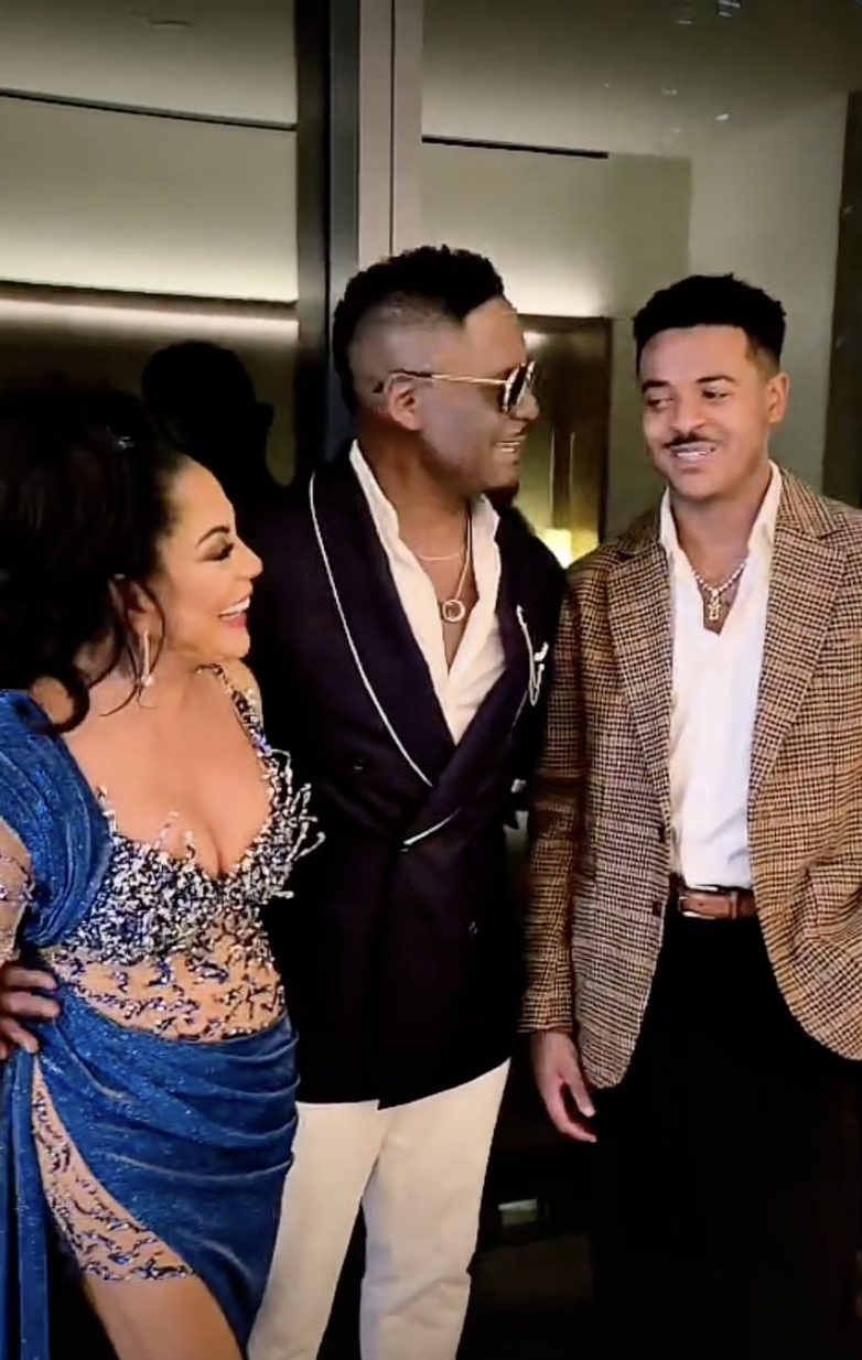 Josie Hart and Blair Underwood with a loved one. | Source: Instagram/bridesbynona