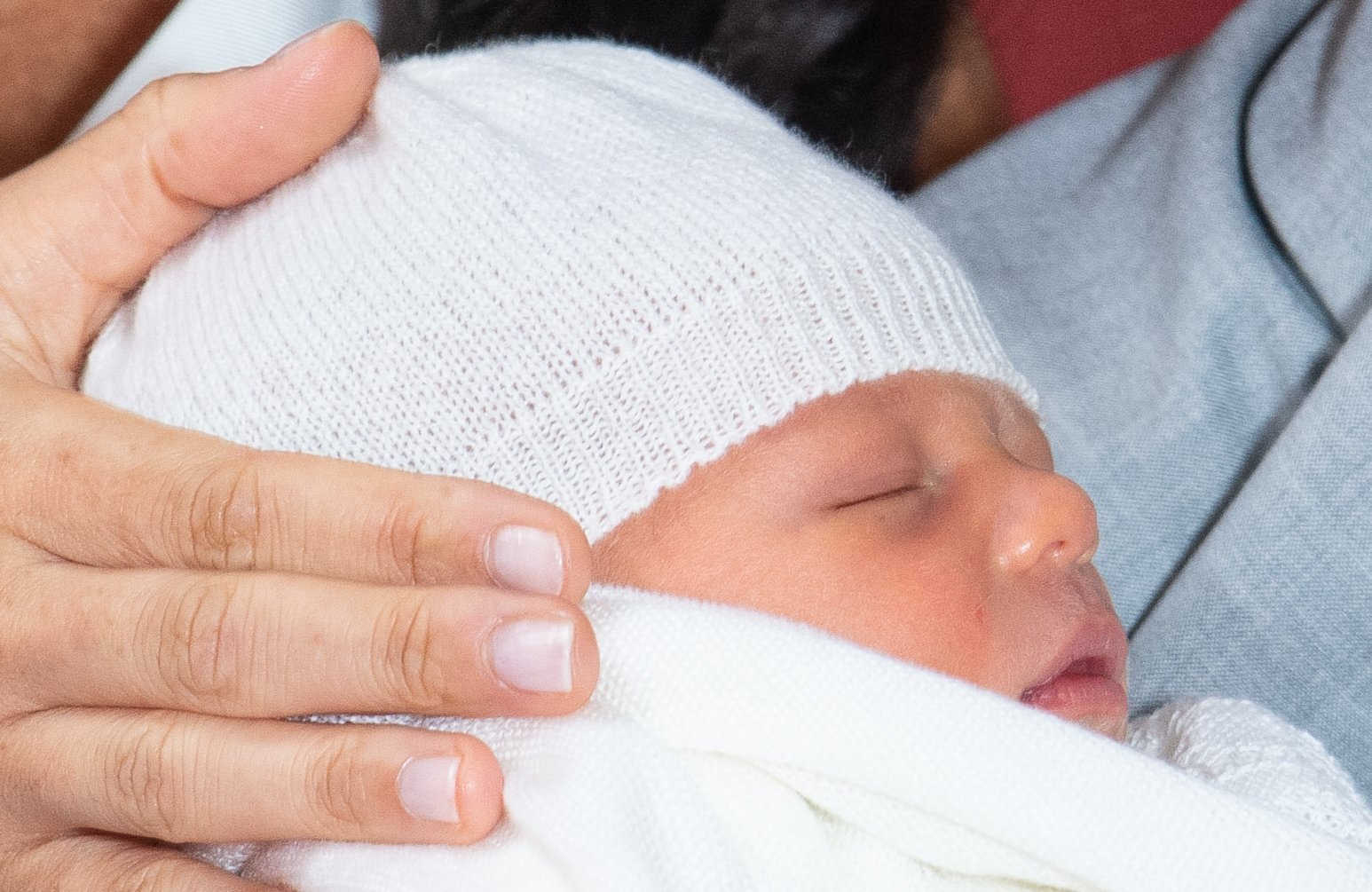 Prince Harry and Duchess Meghan's newborn son Archie Harrison Mountbatten-Windsor during a photocall in St George's Hall at Windsor Castle on May 8, 2019 in Windsor, England | Photo: Getty Images
