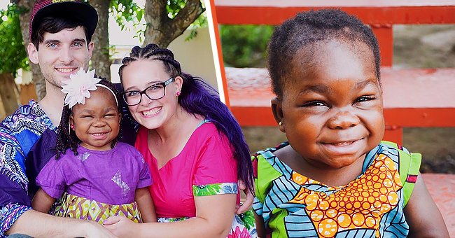 Kaylee and James Wilson with Emmanuella [left]; A smiling Emmanuella [right]. │Photo: Instagram.com/kreativekay_wilson