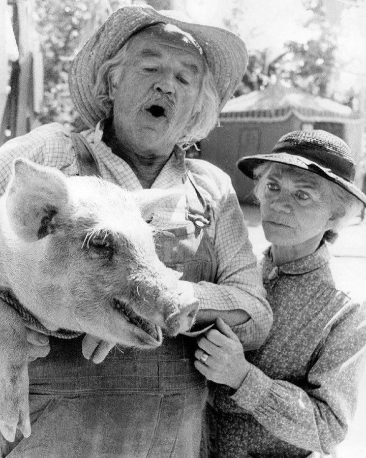 Publicity photo of Will Geer and Ellen Corby as Grandpa and Grandma Walton from the television program "The Waltons." | Photo: WikiMedia