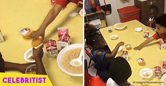 Video of little boy stealing another boy's fruit cup to give it to a girl goes viral