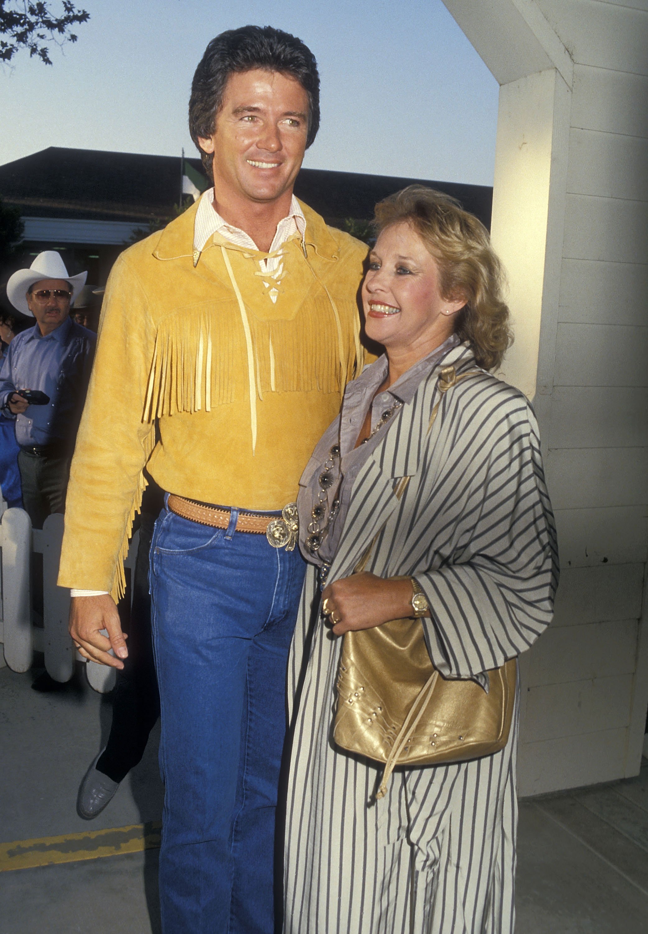Actor Patrick Duffy and wife Carlyn at the Fifth Annual Golden Boot Awards on August 15, 1987 at the Los Angeles Equestrian Center in Burbank, California.  | Source: Getty Images