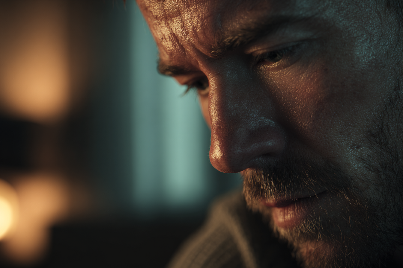 A man looking down | Source: Midjourney