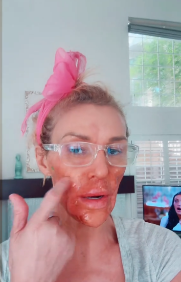 Brandi Glanville talking about her latest "beauty hack," from a post dated August 3, 2025 | Source: TikTok/brandiglanvilleofficial