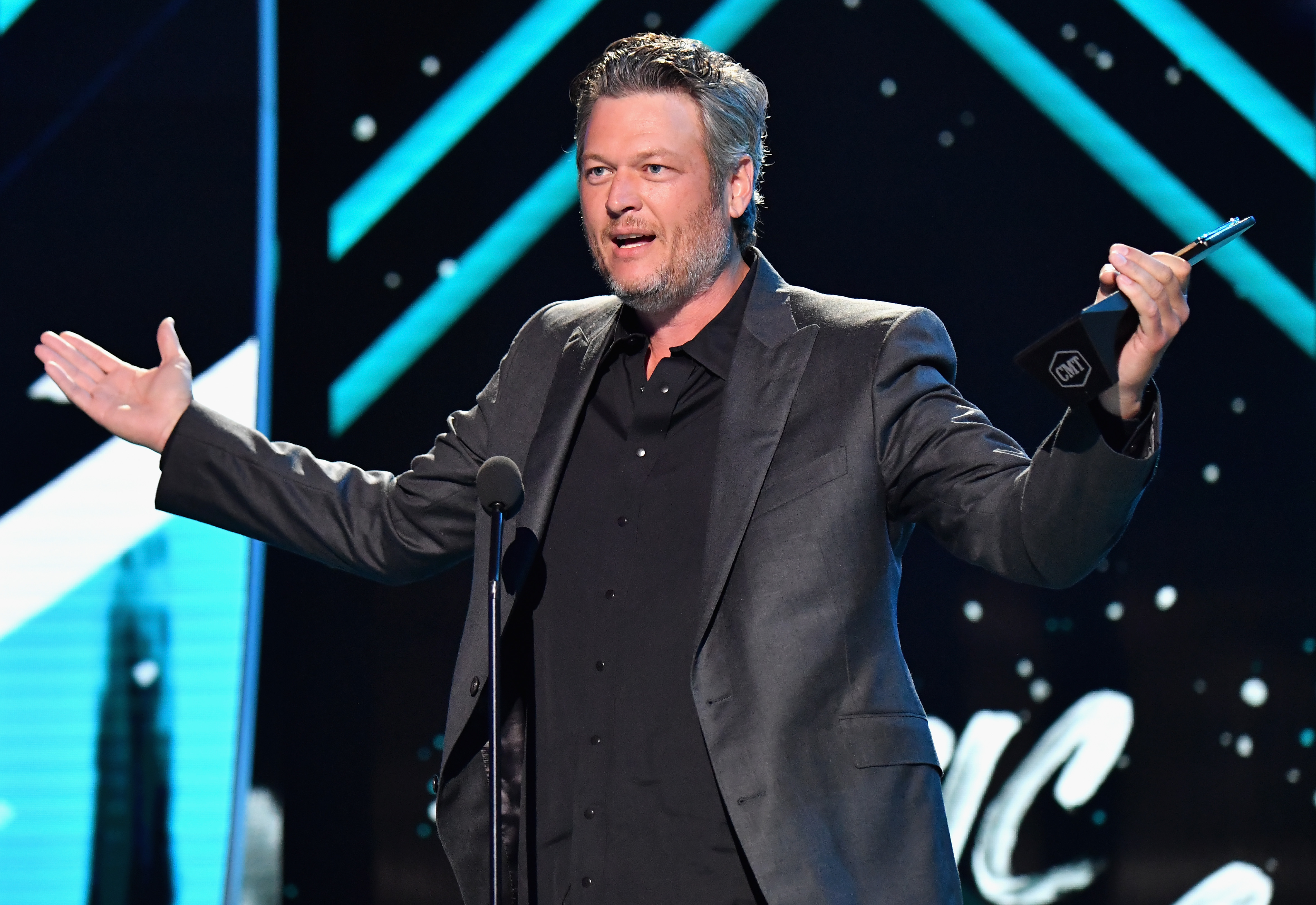 Blake Shelton speaks onstage at the CMT Music Awards in Nashville, Tennessee, on June 6, 2018 | Source: Getty Images