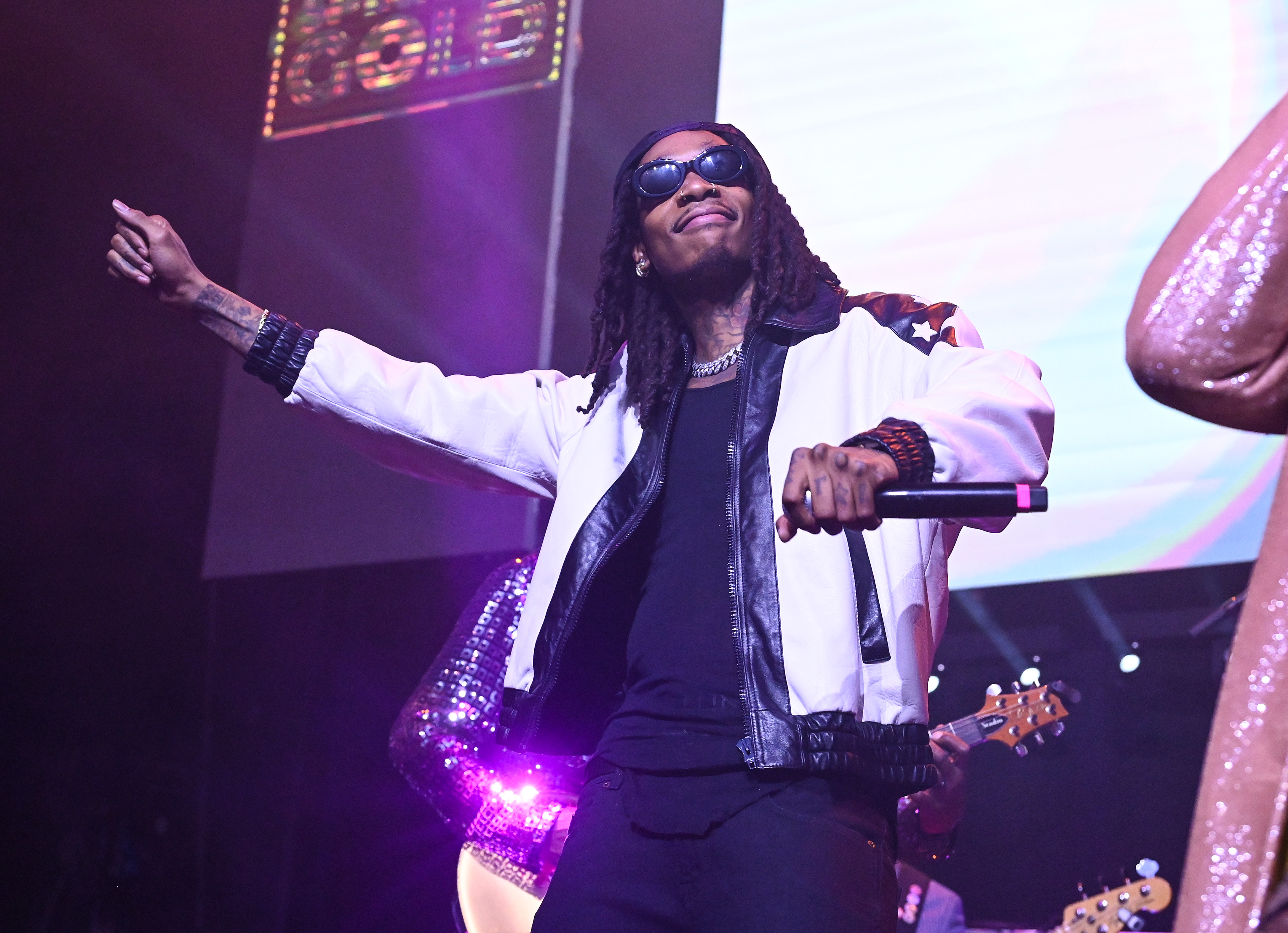 Wiz Khalifa at the concert celebrating the premiere of "Spinning Gold" on March 29, 2023, in Los Angeles, California. | Source: Getty Images