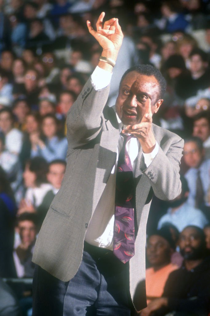 John Chaney in his coaching element during a college basketball game between Temple Owls and George Washington Colonial at the Smiths Center on February 27, 1991 in Washington, DC. | Photo: Getty Images