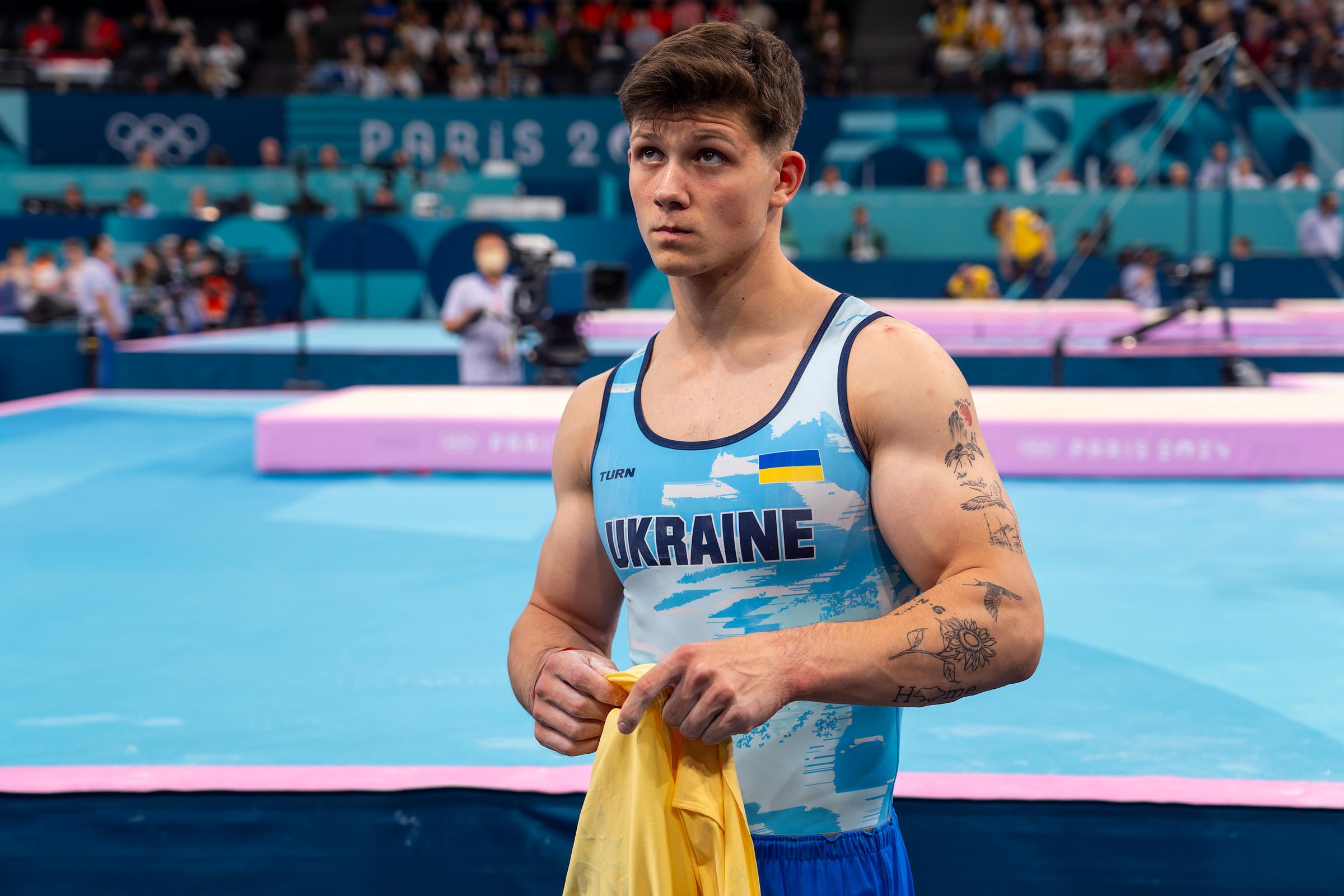 Illia Kovtun competing in the Men's Qualification during Day one of Artistic Gymnastics Olympic Games Paris 2024 on July 27, 2024, in Paris, France. | Source: Getty Images