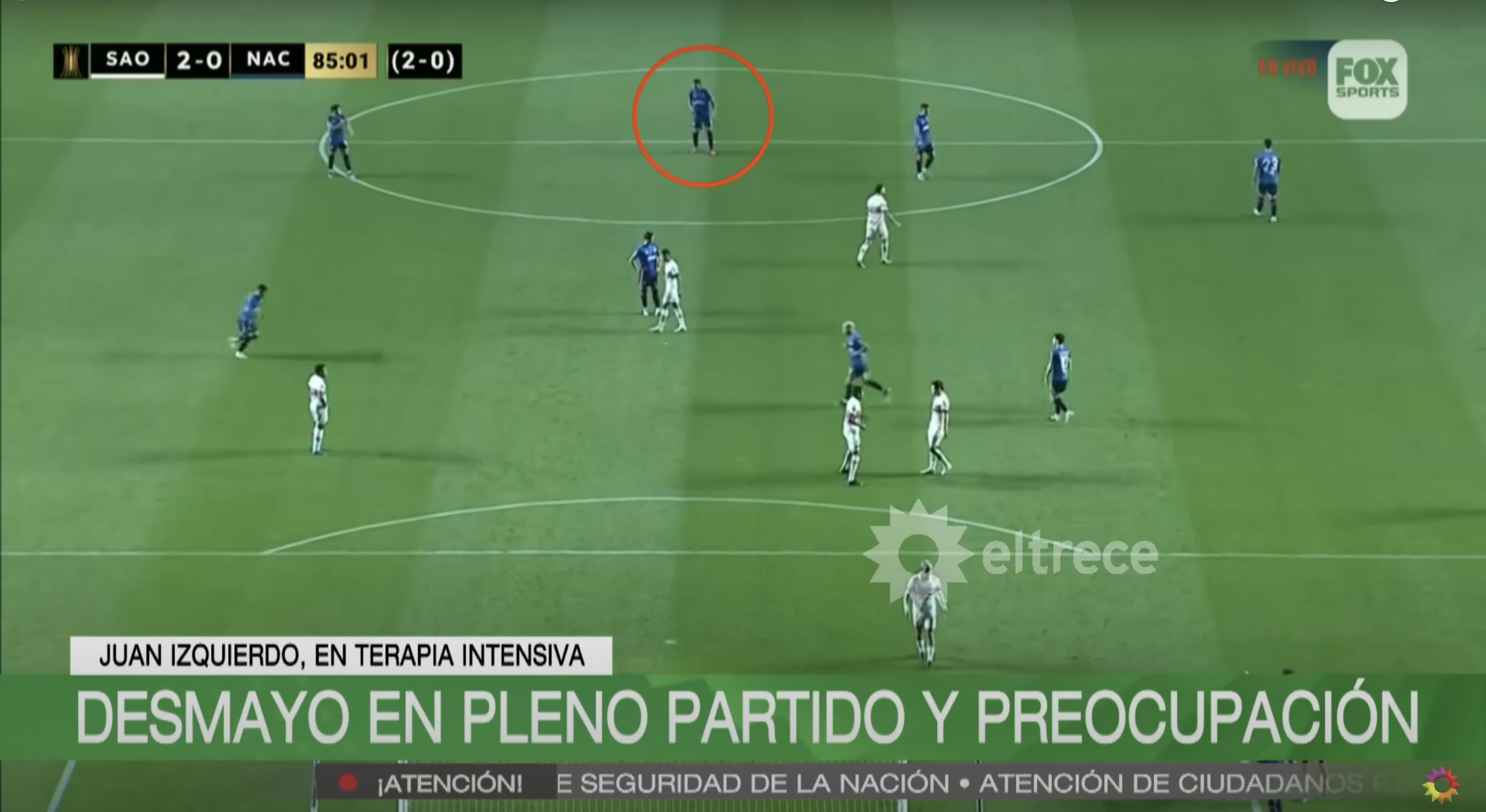 Juan Izquierdo playing during Nacionals game against Sao Paulo, from a YouTube video, dated August 23, 2024 | Source: Youtube/@eltrece