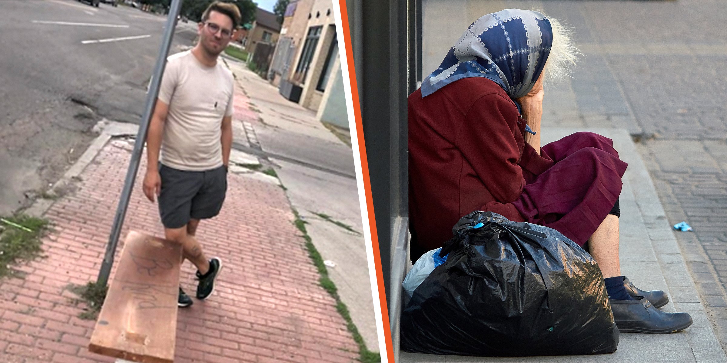 Un jeune homme et une femme âgée. | Source : facebook.com/CBSSundayMorning  Shutterstock.com