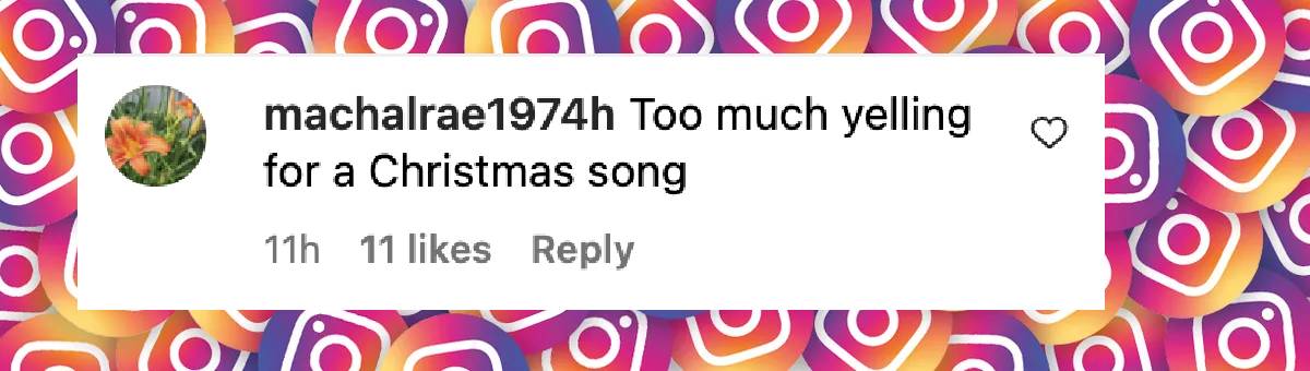 A user comment on Kelly Clarkson, dated December 11, 2024 | Source: Instagram/nbcthevoice