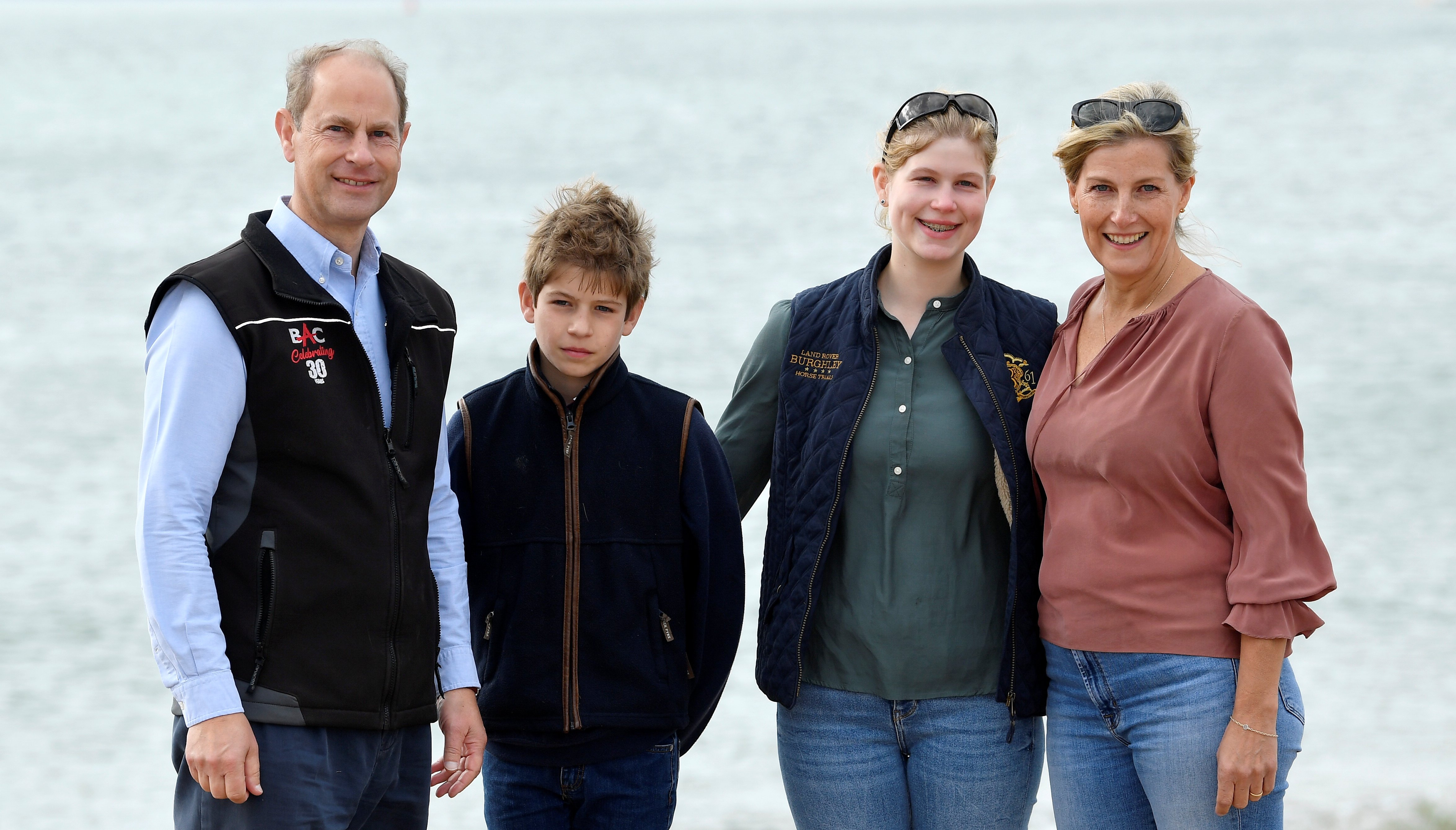 Prince Edward, Earl of Wessex and Sophie, Countess of Wessex posing with their children Lady Louise and James, Viscount Severn, at the Great British Beach Clean on September 20, 2020 in Southsea, United Kingdom ┃Source: Getty Images