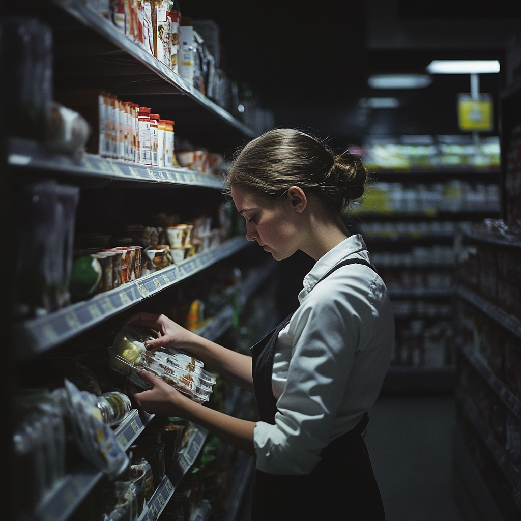 A woman working at the supermarket | Source: Midjourney