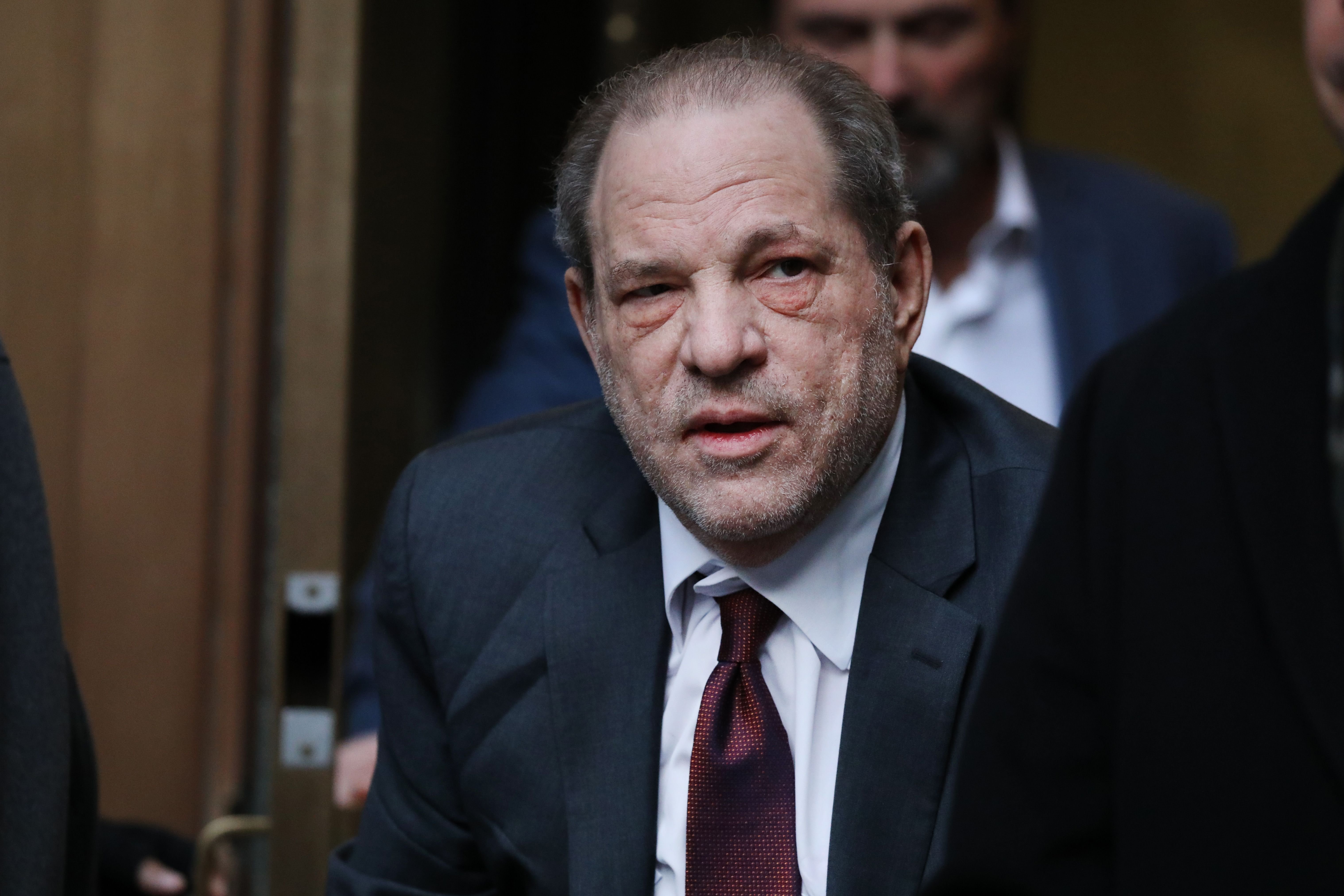 Harvey Weinstein at a court house as a jury continues with deliberations in his trial on February 20, 2020 in New York City. | Source: Getty Images